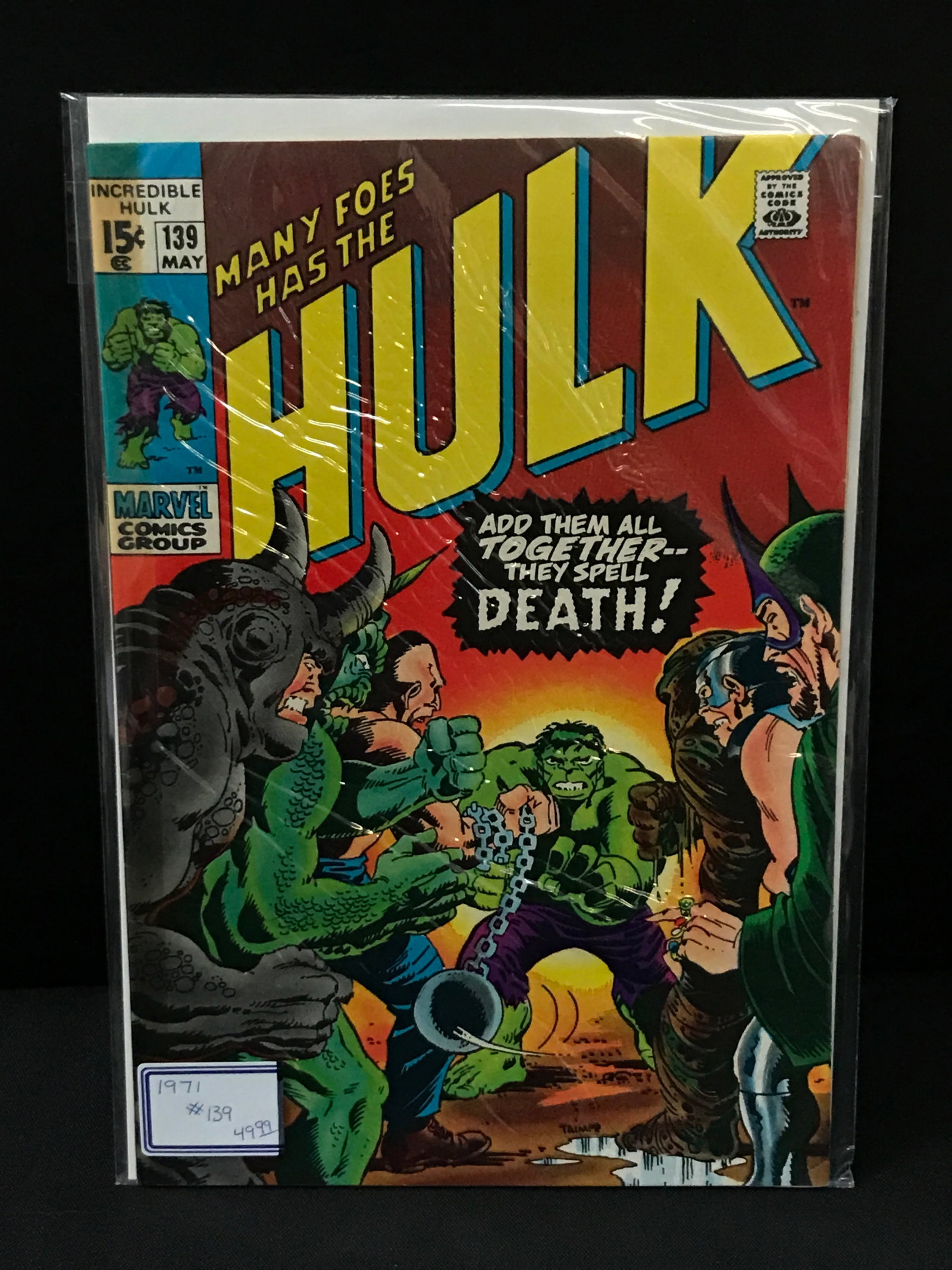 THE INCREDIBLE HULK #139 - MARVEL COMICS: Prices are in Canadian dollars