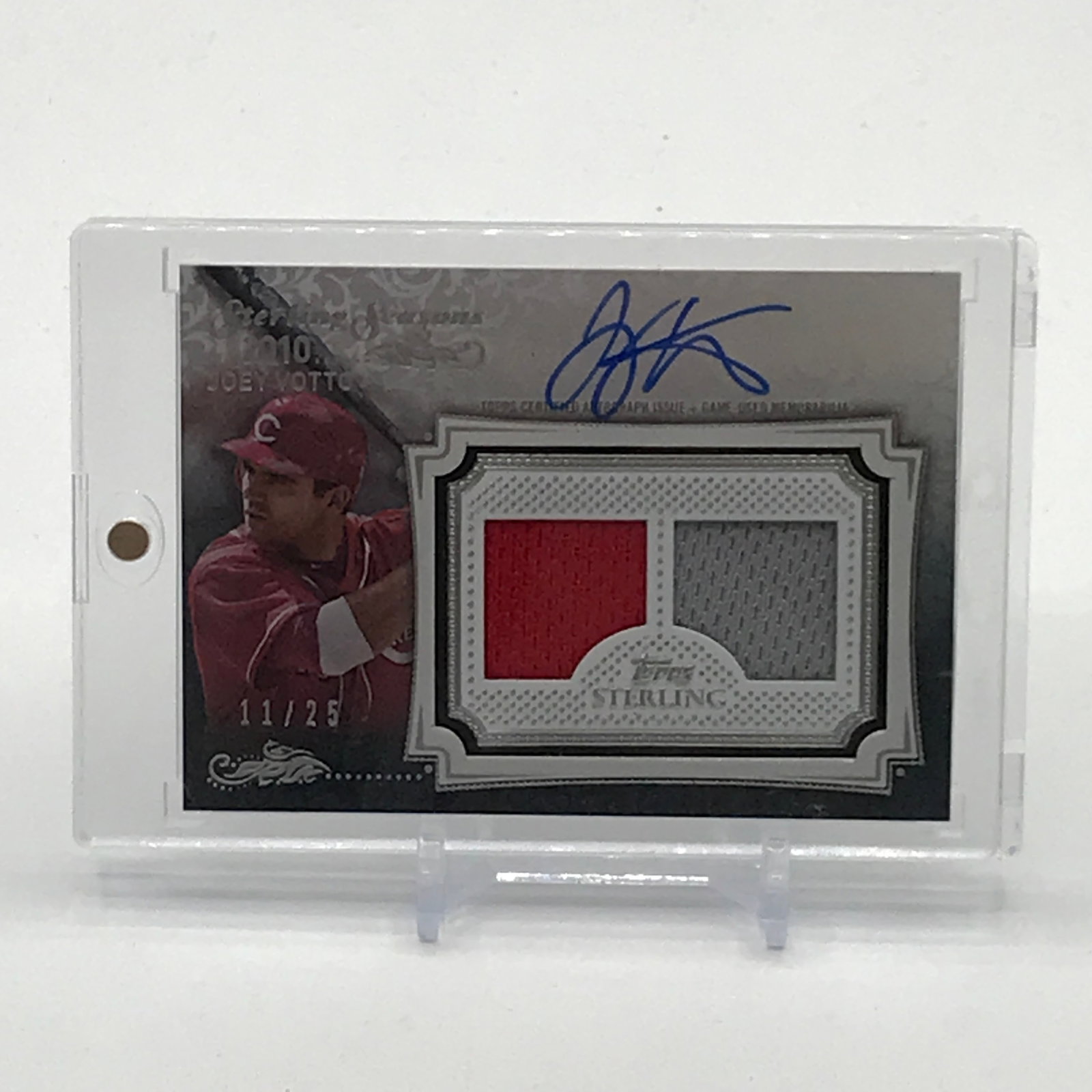 2010 TOPPS STERLING SIGNATURES JOEY VOTTO SIGNED DUAL PATCH TRADING CARD 11/25: Prices are in Canadian dollars