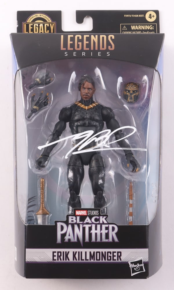MICHAEL B JORDAN SIGNED ERIK KILLMONGER BLACK PANTHER ACTION FIGURE - BECKETT COA: Prices are in Canadian dollars