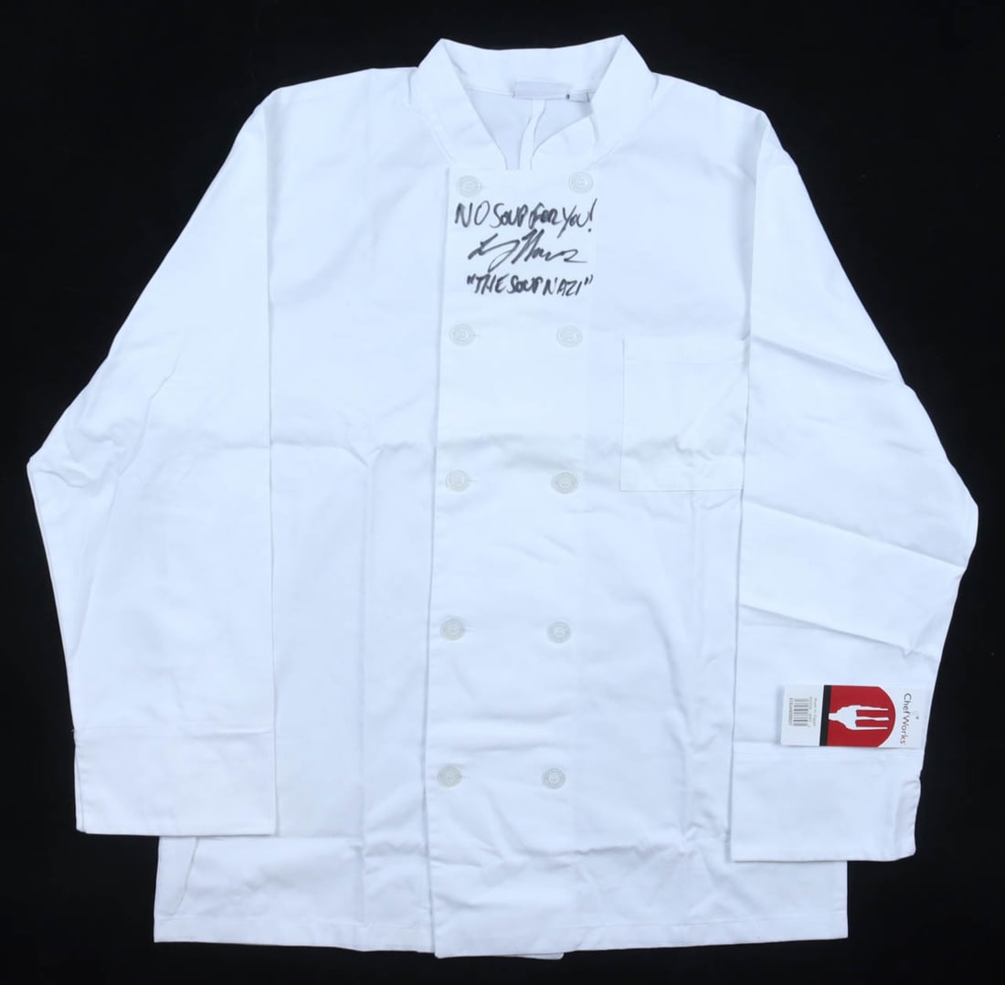 LARRY THOMAS SIGNED THE SOUP NAZI CHEF TOP - SCHWARTZ COA: Prices are in Canadian dollars