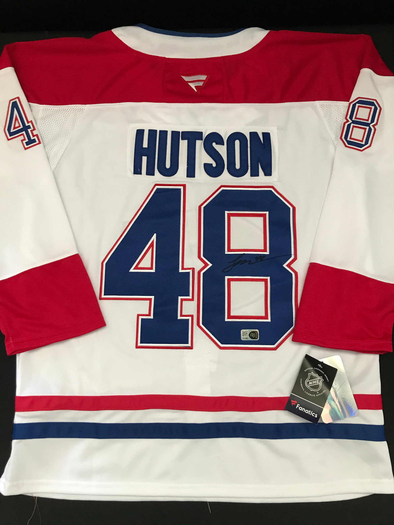 LANE HUTSON SIGNED MONTREAL CANDIENS CUSTOM JERSEY - ELITE SPORTS COA: Prices are in Canadian dollars