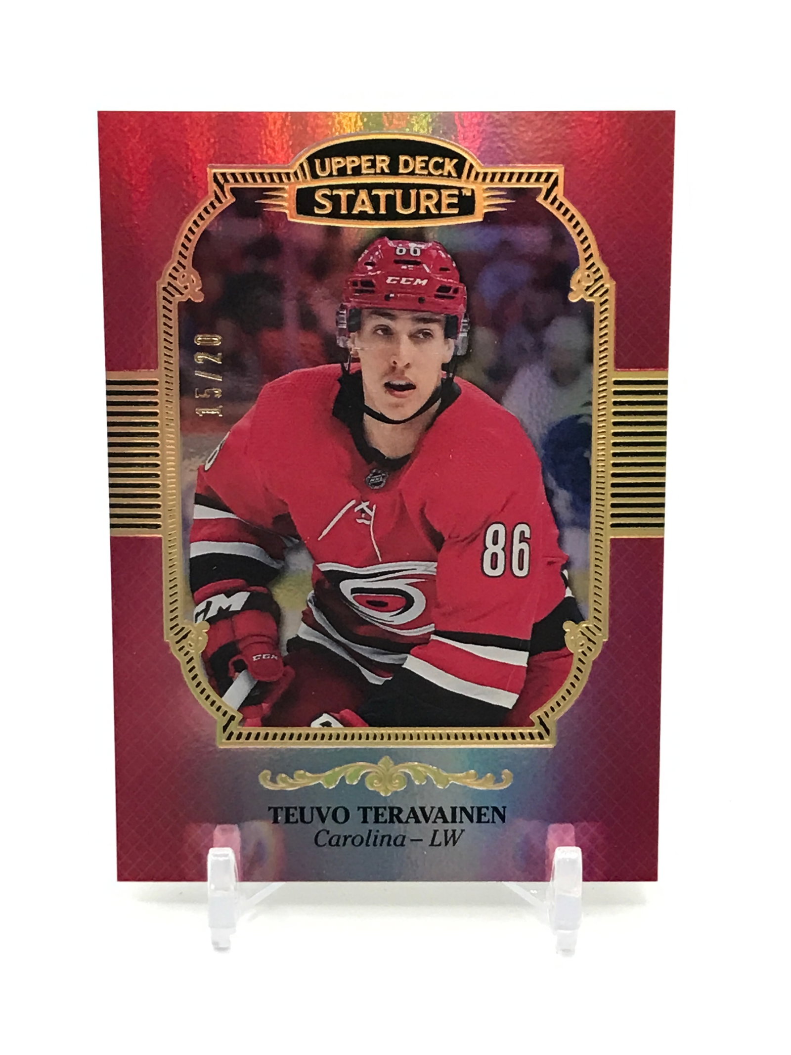 2019-20 UPPER DECK STATURE HOCKEY TEUVO TERAVAINEN ROOKIE CARD 15/20: Prices are in Canadian dollars