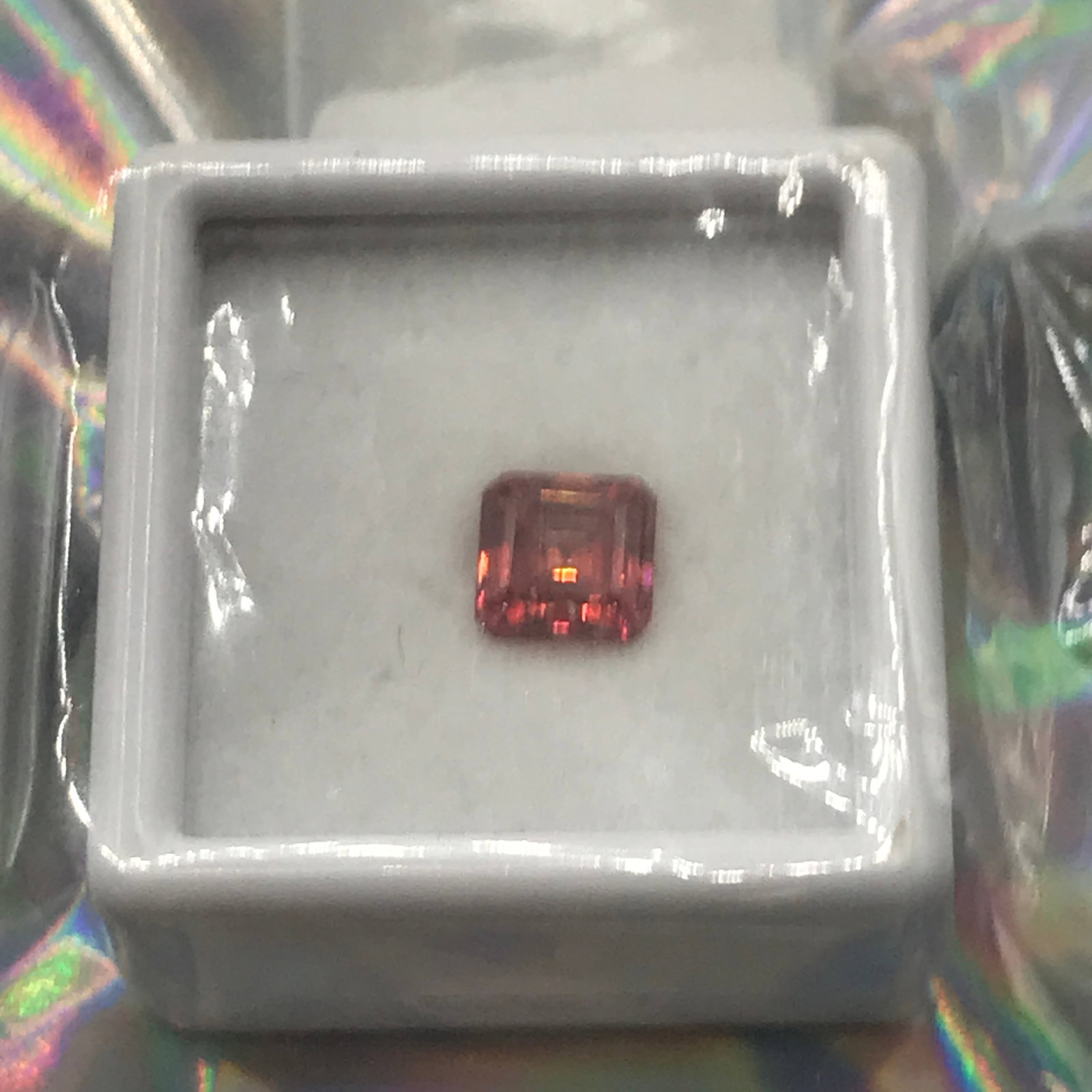 1CT MOISSANITE ASSCHER GARNET WITH GRA REPORT: Prices are in Canadian dollars
