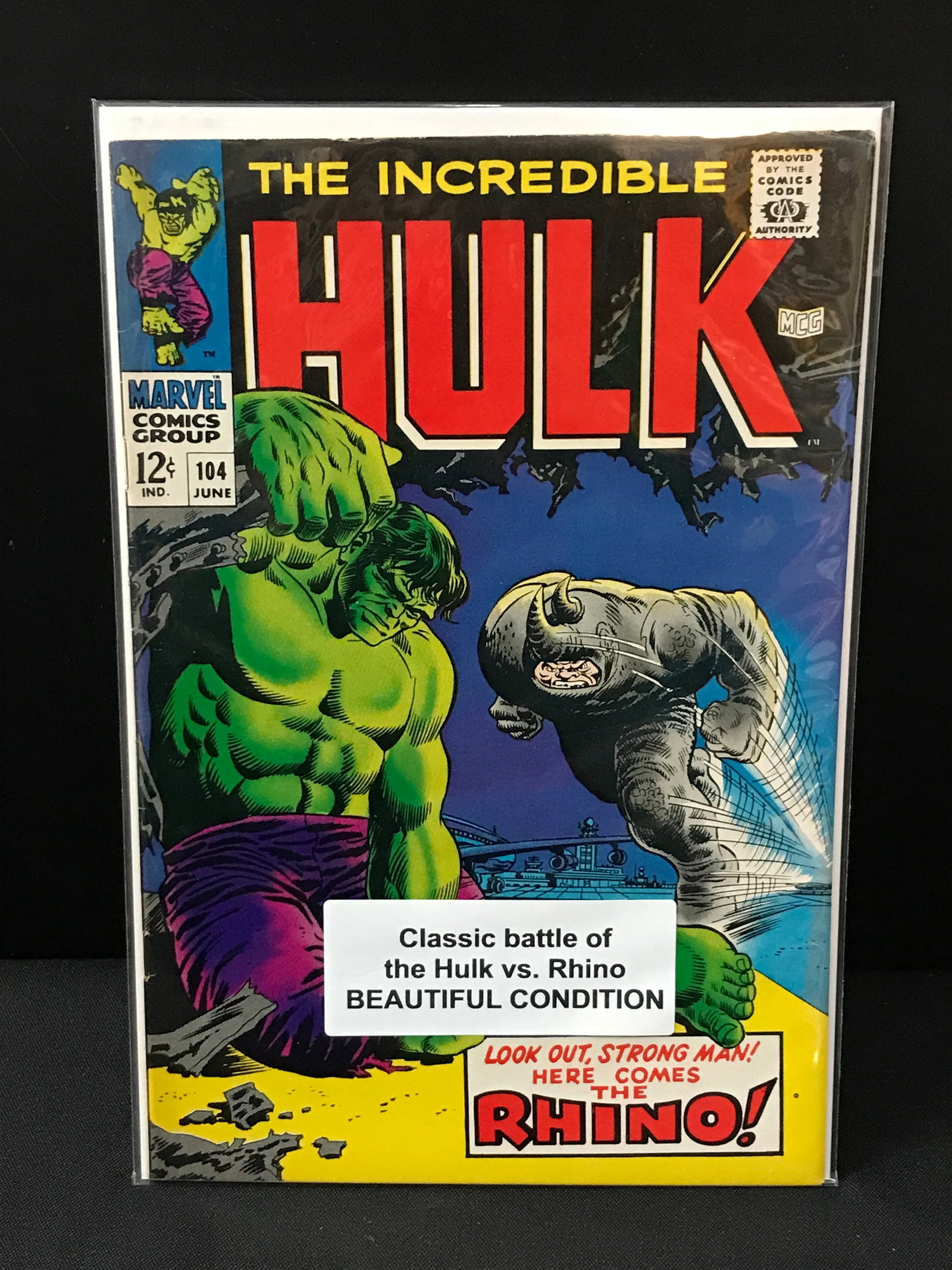 THE INCREDIBLE HULK #104 HULK VS RHINO - MARVEL COMICS (1 of 1)