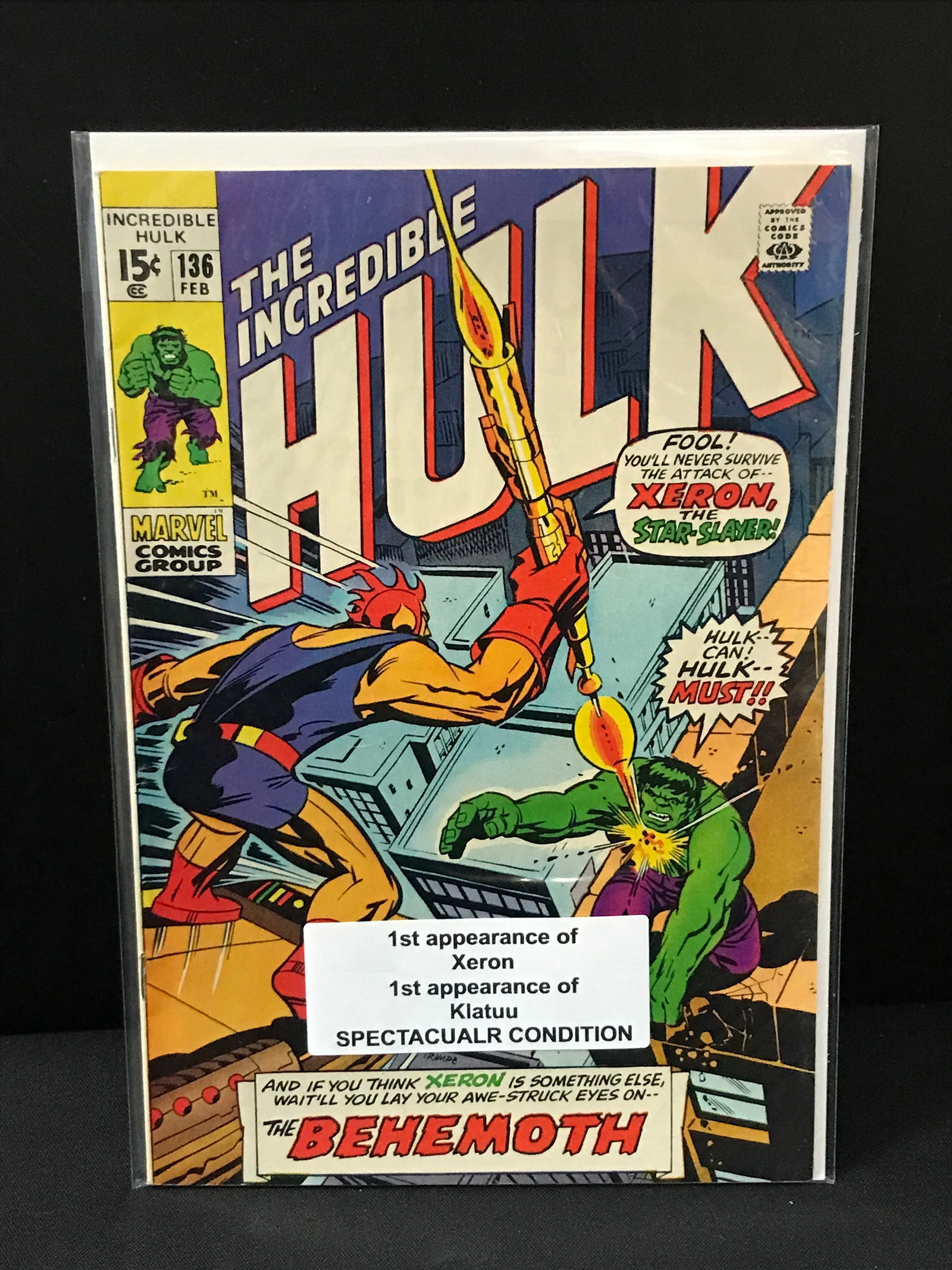 MARVEL COMICS NO.136 THE INCREDIBLE HULK: Prices are in Canadian dollars