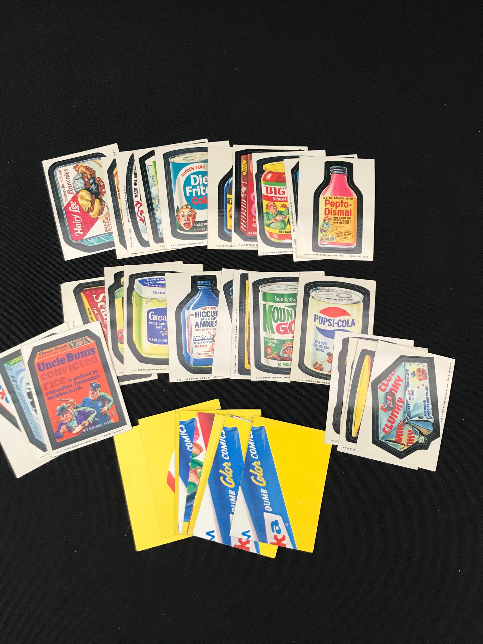 VINTAGE WACKY PACKS LOT SERIES 10 COMPLETE PLUS 7 PUZZLE CARDS (1 of 1)