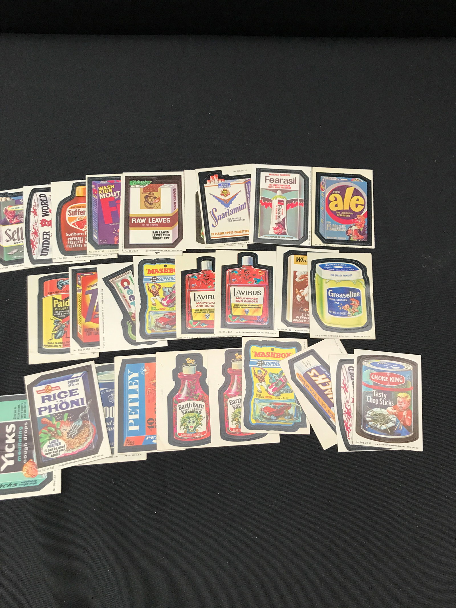 1975-80 WACKY PACK TRADING CARD LOT: Prices are in Canadian dollars