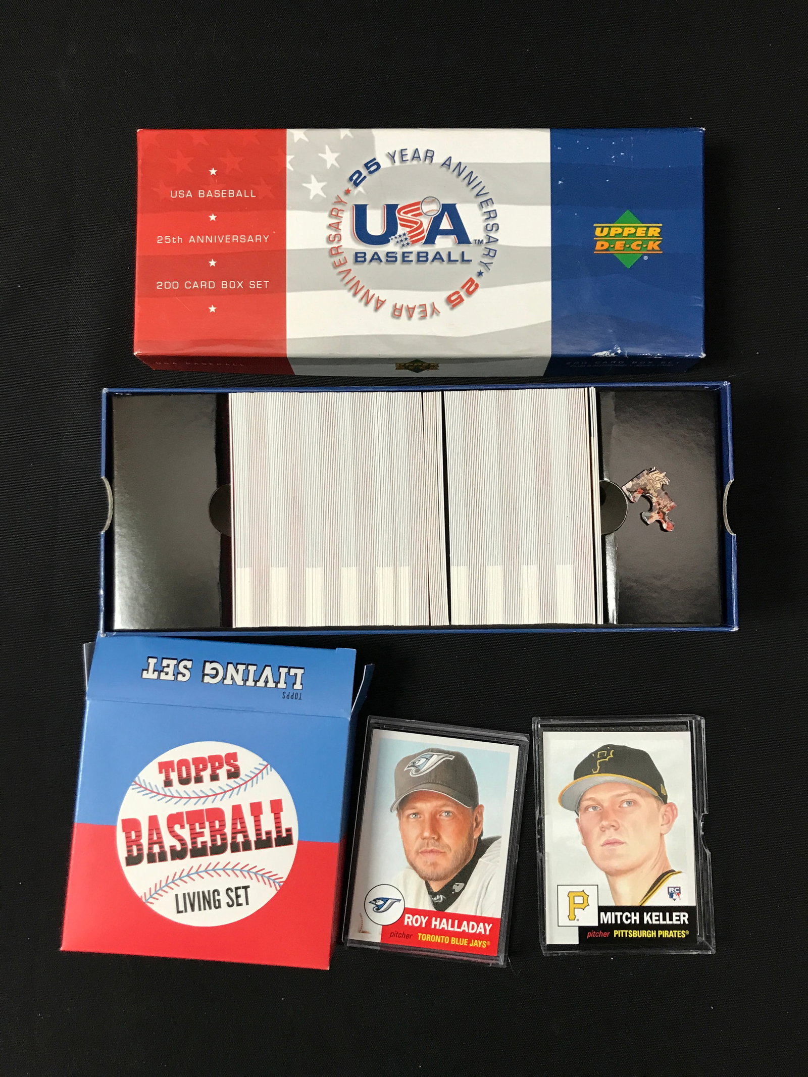 2005 UPPER DECK USA BASEBALL COMPLETE SET INCLUDING AUTOS AND ROY HALLADAY LIVING SET LOT: Prices are in Canadian dollars