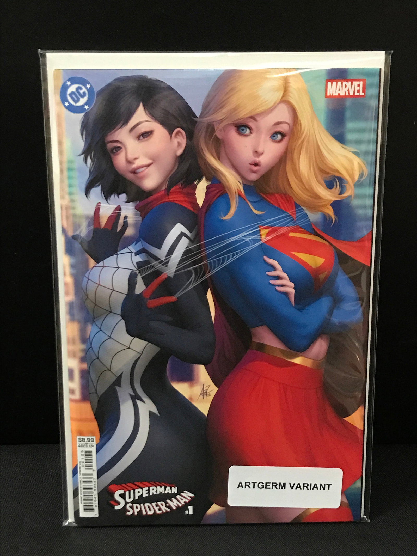 DC COMICS NO.1 SUPERMAN AND SPIDERMAN (ARTGERM VARIANT): Prices are in Canadian dollars