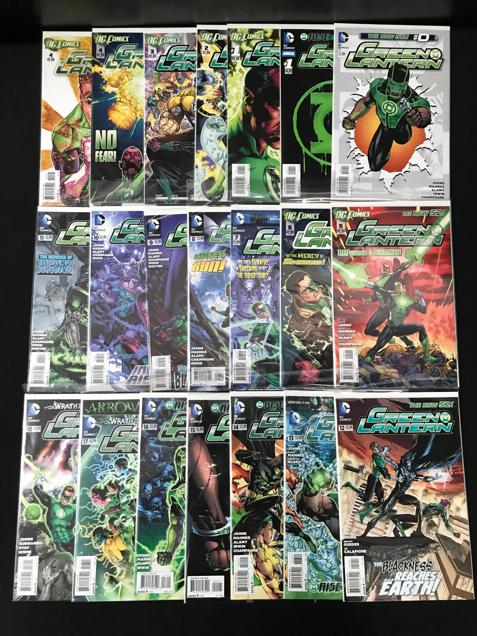 LOT OF 21 GREEN LANTERN COMICS INCLUDING #0-18 - DC COMICS (1 of 1)