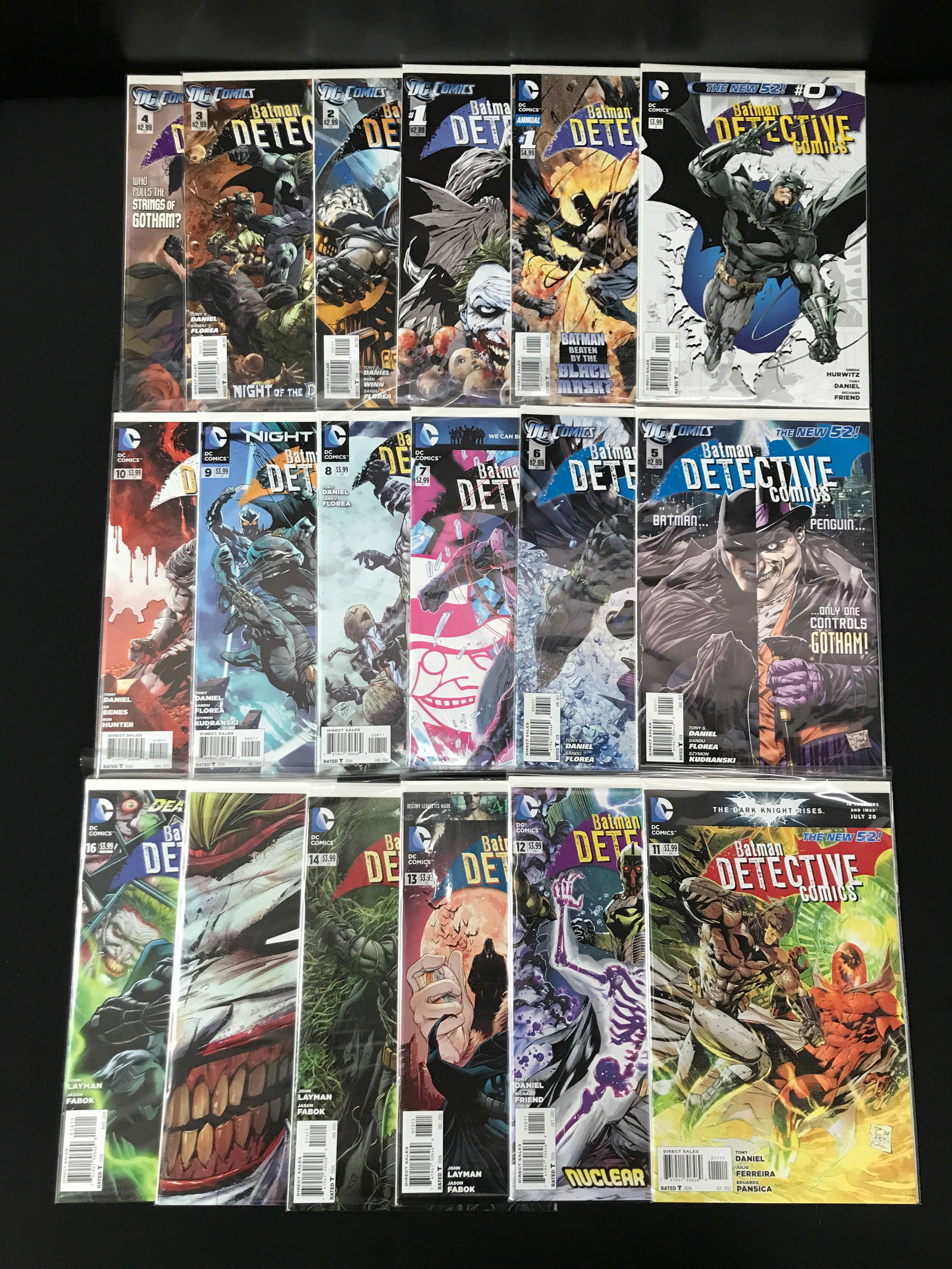 LOT OF 18 DETECTIVE COMICS INCLUDING #0-16 - DC COMICS: Prices are in Canadian dollars