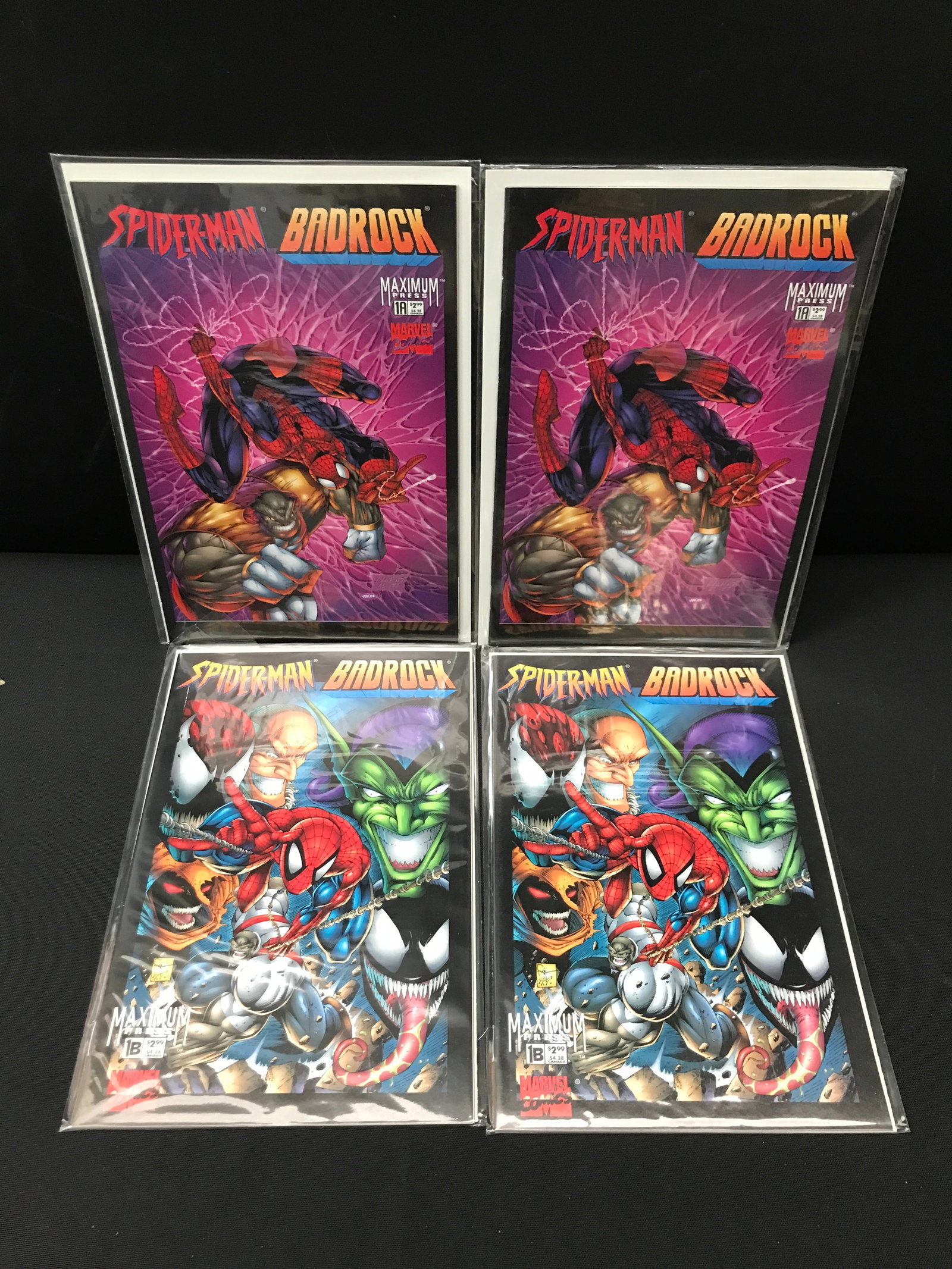 LOT OF 4 SPIDERMAN BADROCK COMICS 2X1A 2X1B - MARVEL COMICS (1 of 1)