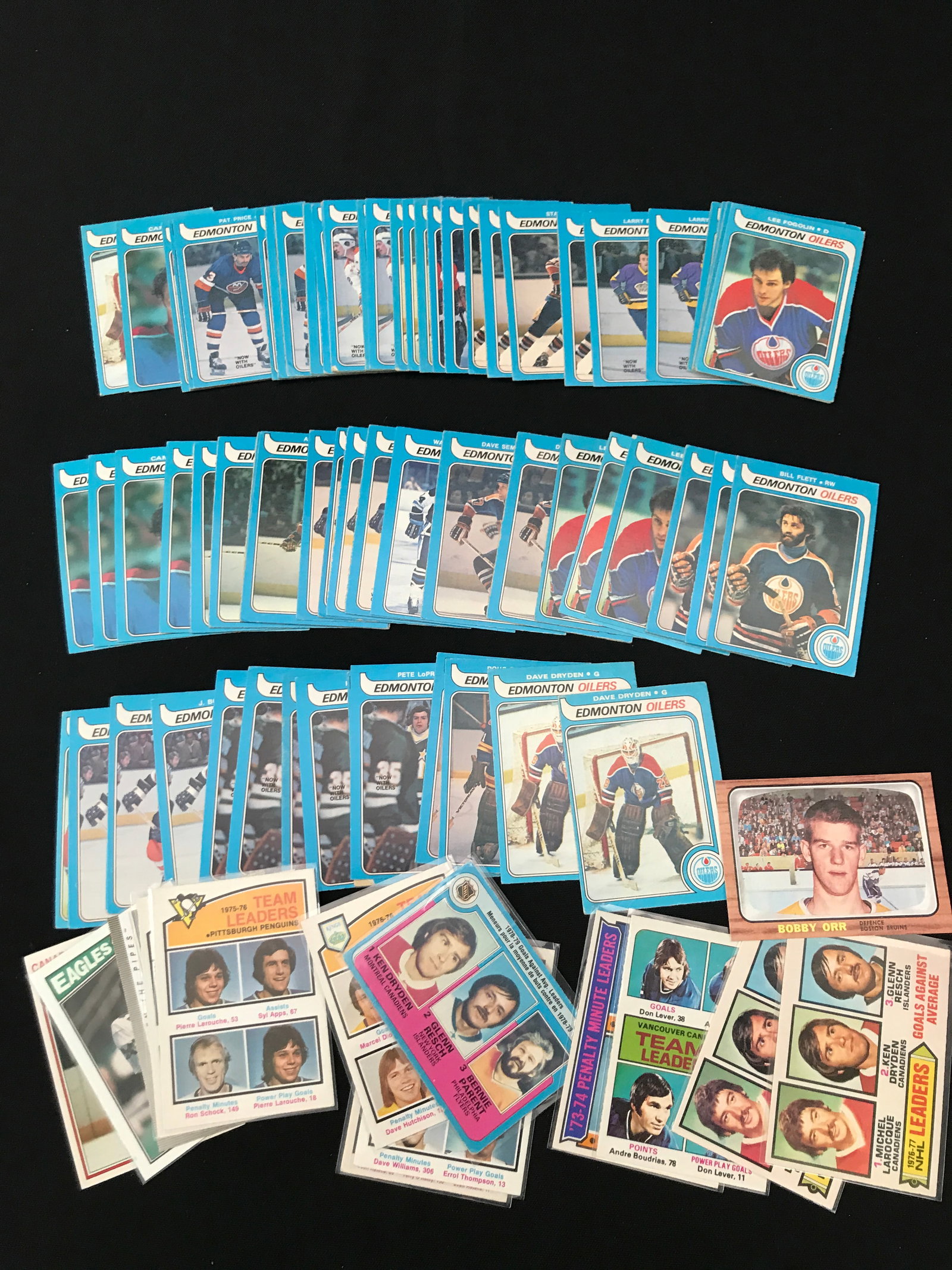 LOT OF VINTAGE 1980'S HOCKEY CARDS (ORR CARD IS A REPRINT): Prices are in Canadian dollars