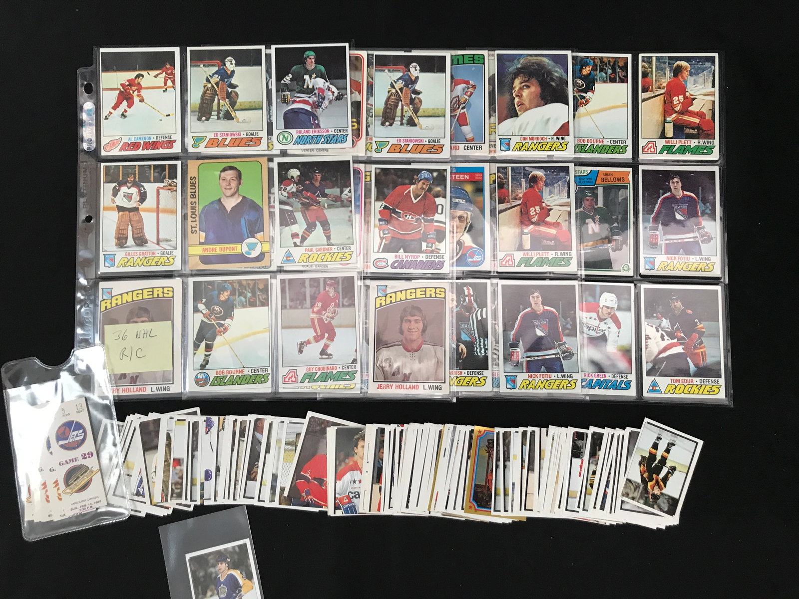 LOT OF HOCKEY TRADING CARDS INCLUDING SOME LOOSE AND SOME IN SLEEVES: Prices are in Canadian dollars