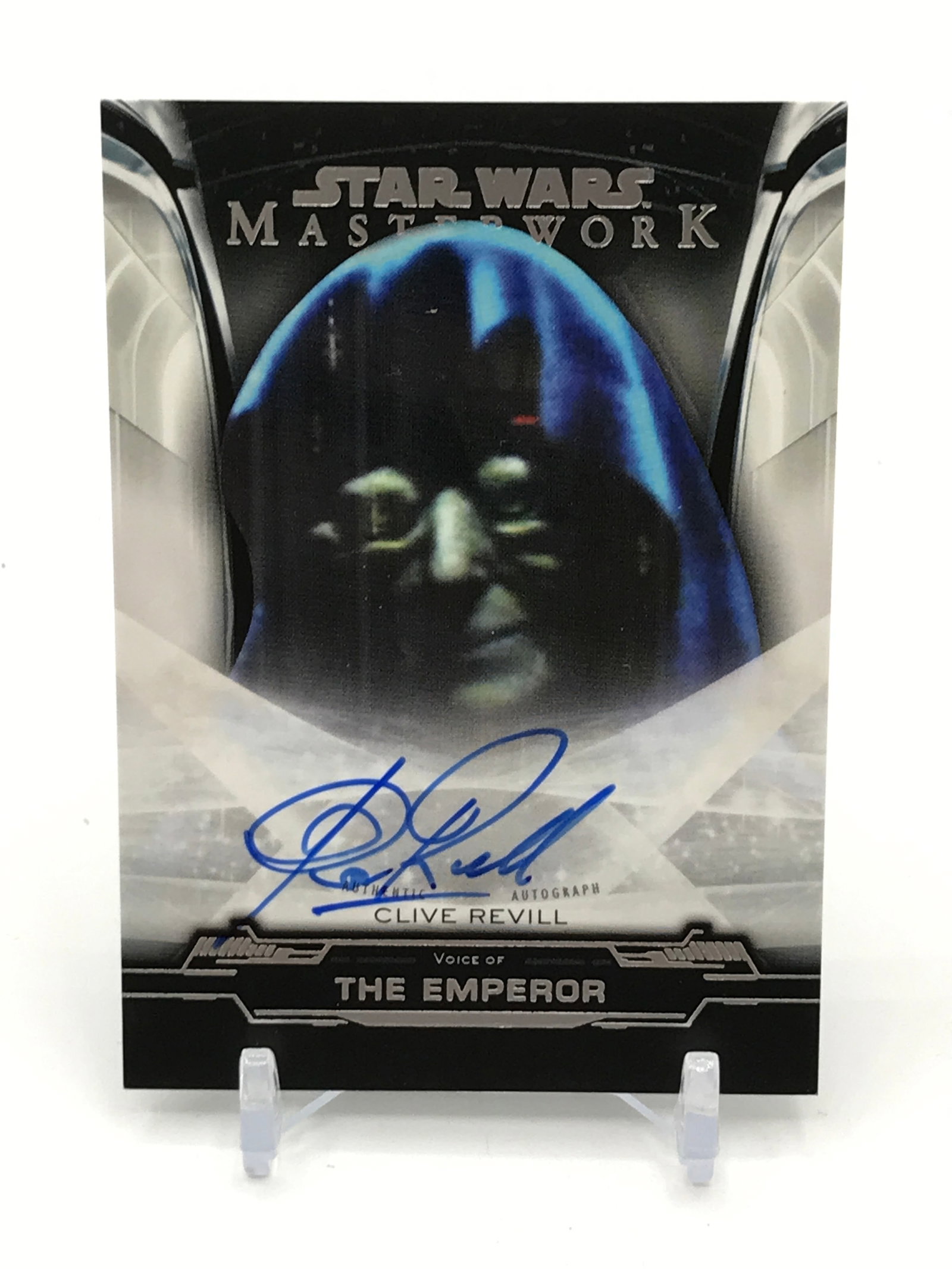 TOPPS STAR WARS MASTERWORK CLIVE REVILL (VOICE OF THE EMPEROR) SIGNED EMPEROR TRADING CARD: Prices are in Canadian dollars