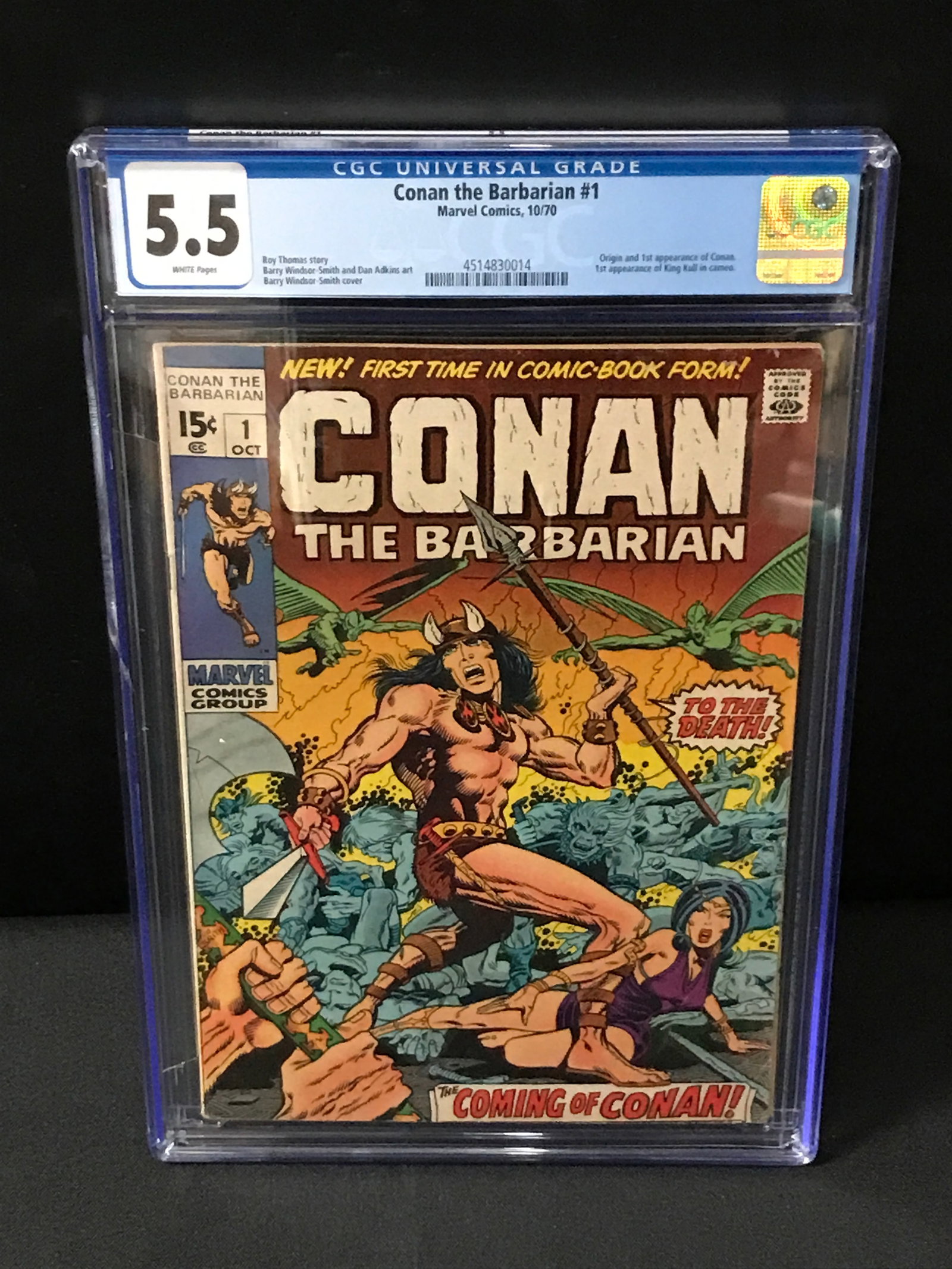 CONAN THE BARBARIAN #1 BY MARVEL COMICS - CGC GRADE 5.5 (1 of 1)
