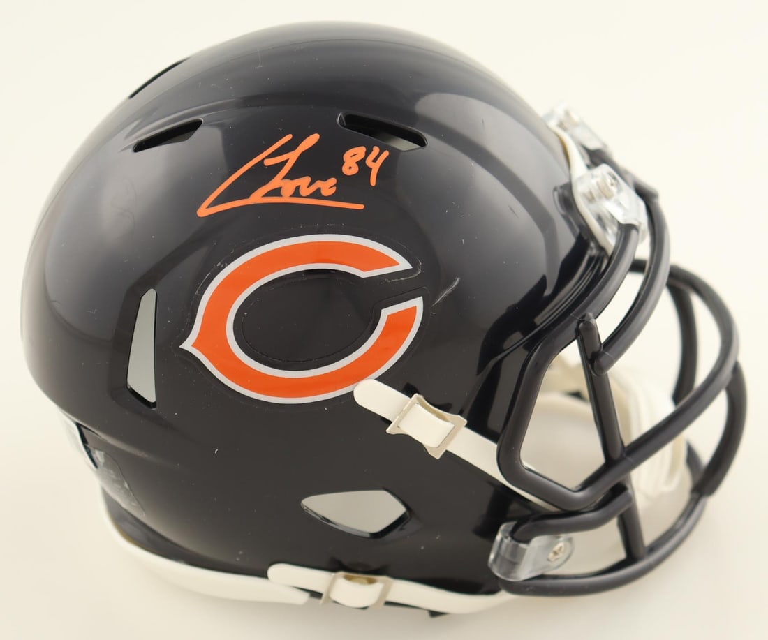 COLSTON LOVELAND SIGNED CHICAGO BEARS MINI HELMET - BECKETT COA: Prices are in Canadian dollars