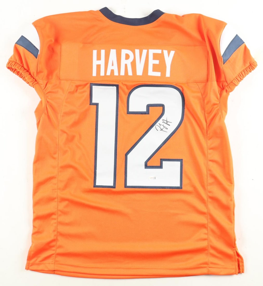 RJ HARVEY SIGNED DENVER BRONCOS JERSEY - JSA COA: Prices are in Canadian dollars