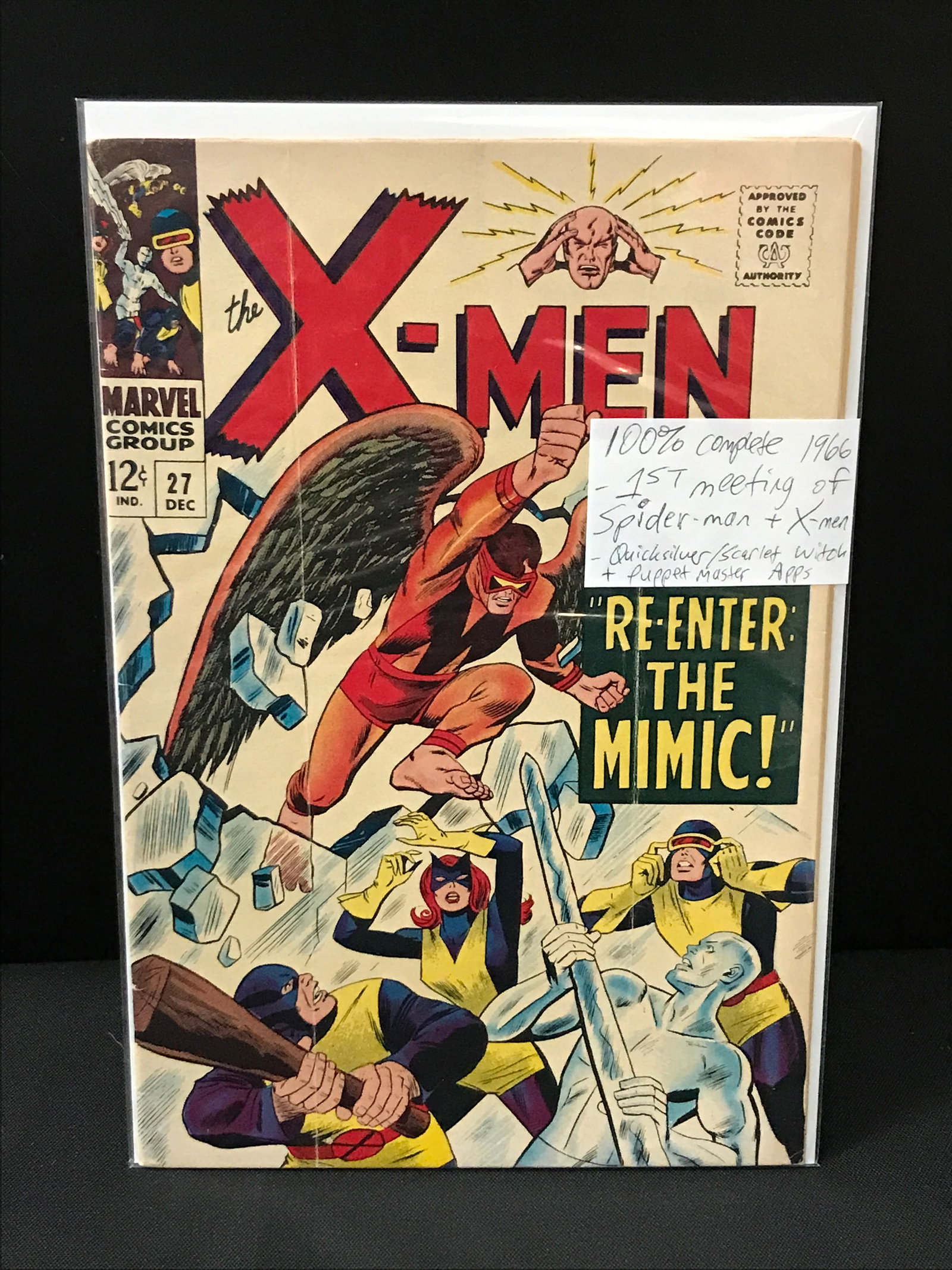 THE X-MEN #27 (1966) 100% COMPLETE 1ST MEETING OF SPIDERMAN AND THE X-MEN - MARVEL COMICS (1 of 1)