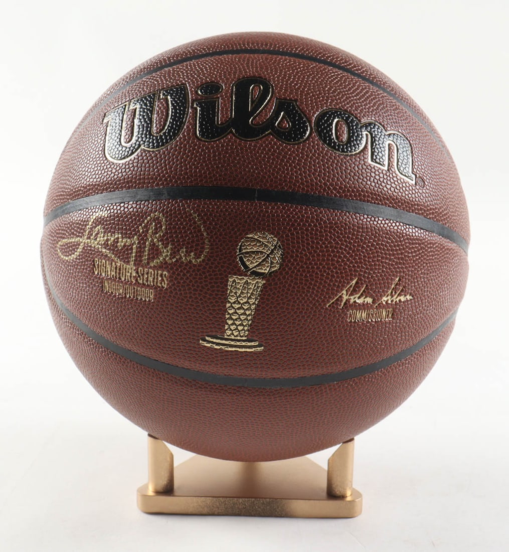 LARRY BIRD SIGNED BASKETBALL ON STAND - PSA COA: Prices are in Canadian dollars