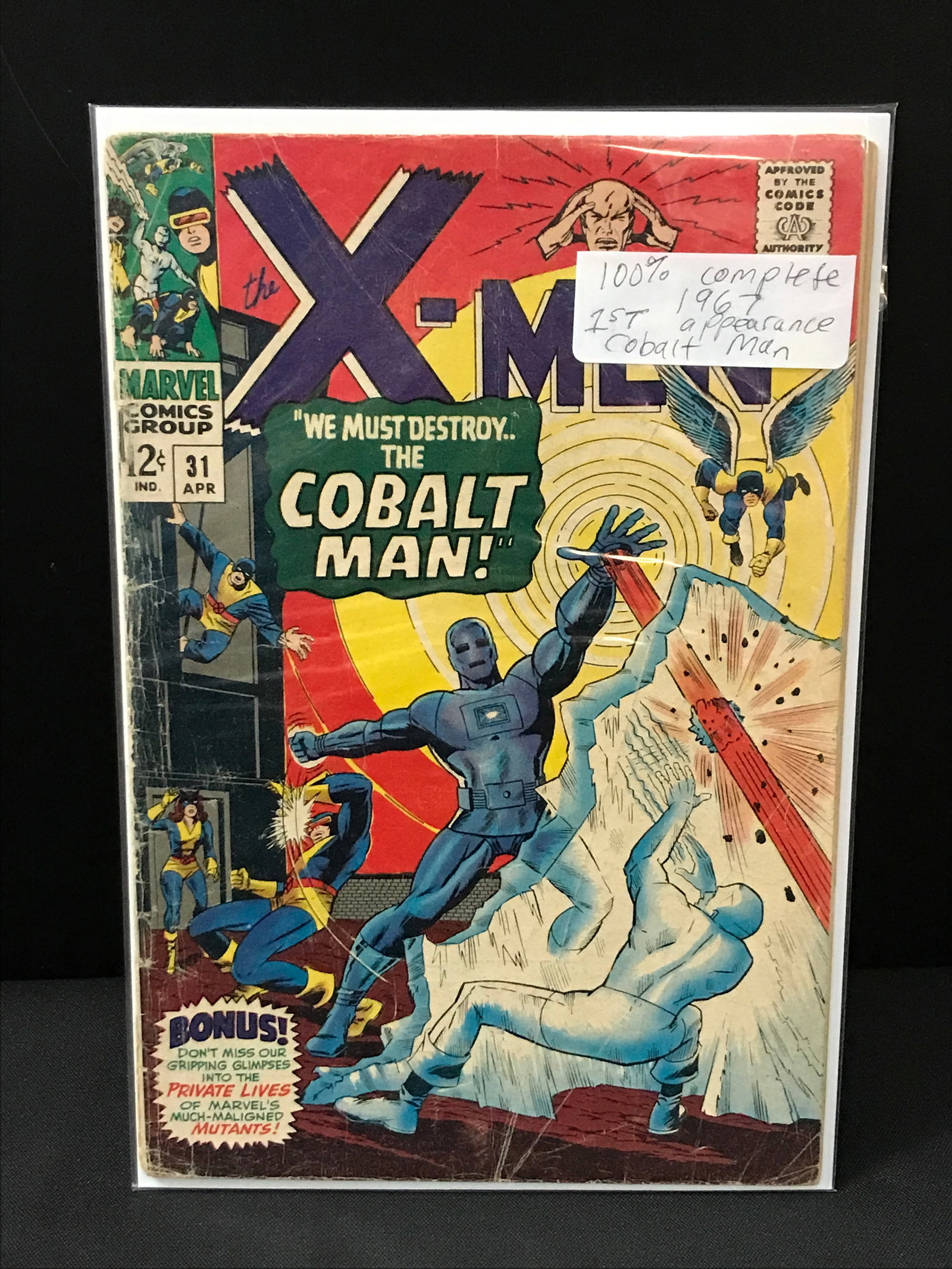 THE X-MEN #31 (1967) 100% COMPLETE 1ST APP THE COBALT MAN - MARVEL COMICS (1 of 1)