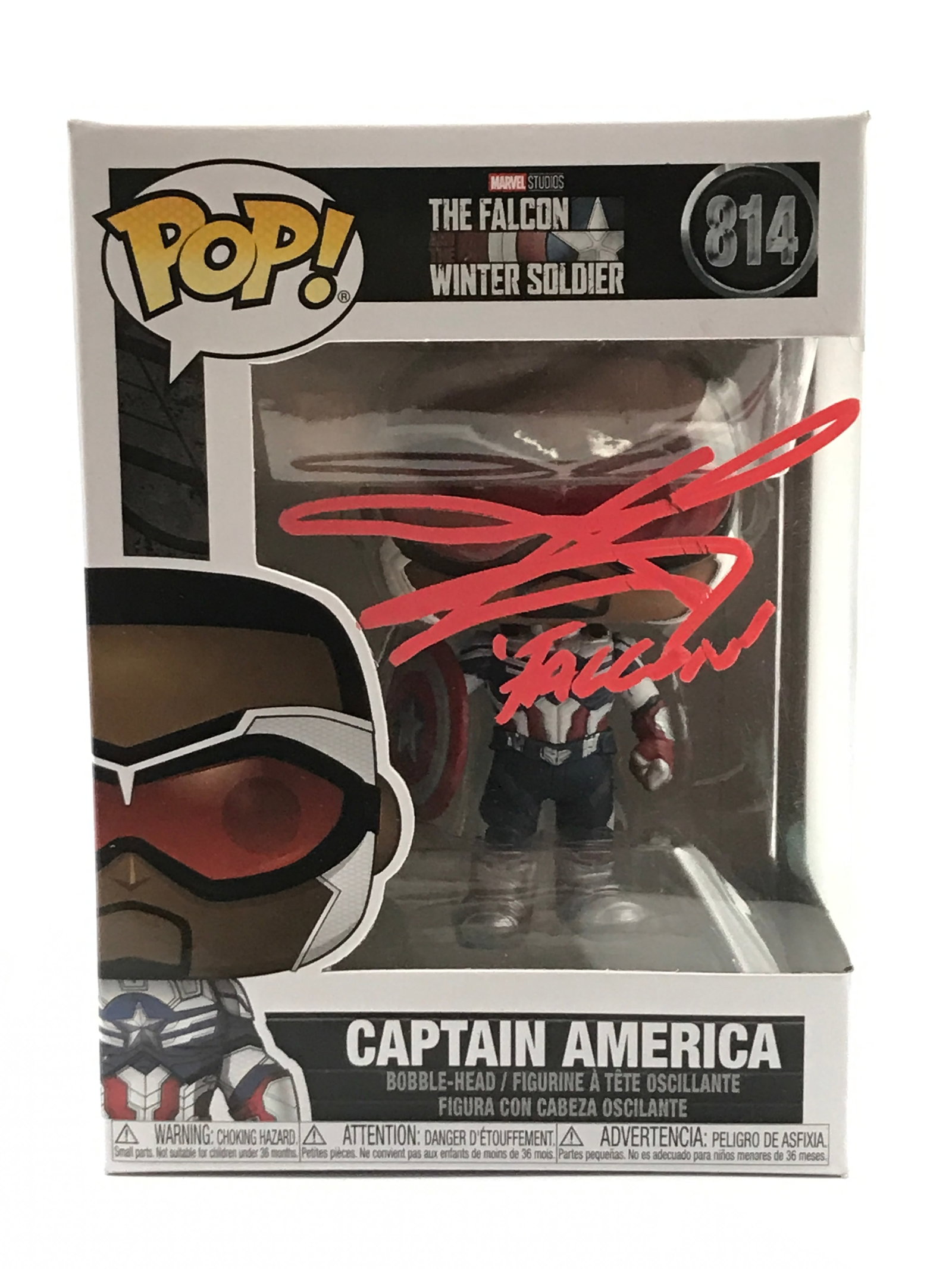 ANTHONY MACKIE SIGNED CAPTAIN AMERICA FUNKO POP - KB COA: Prices are in Canadian dollars