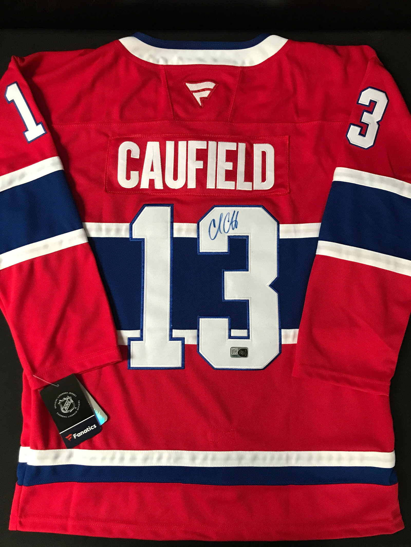 COLE CAULFIELD SIGNED MONTREAL CANADIENS CUSTOM JERSEY - ELITE SPORTS COA: Prices are in Canadian dollars