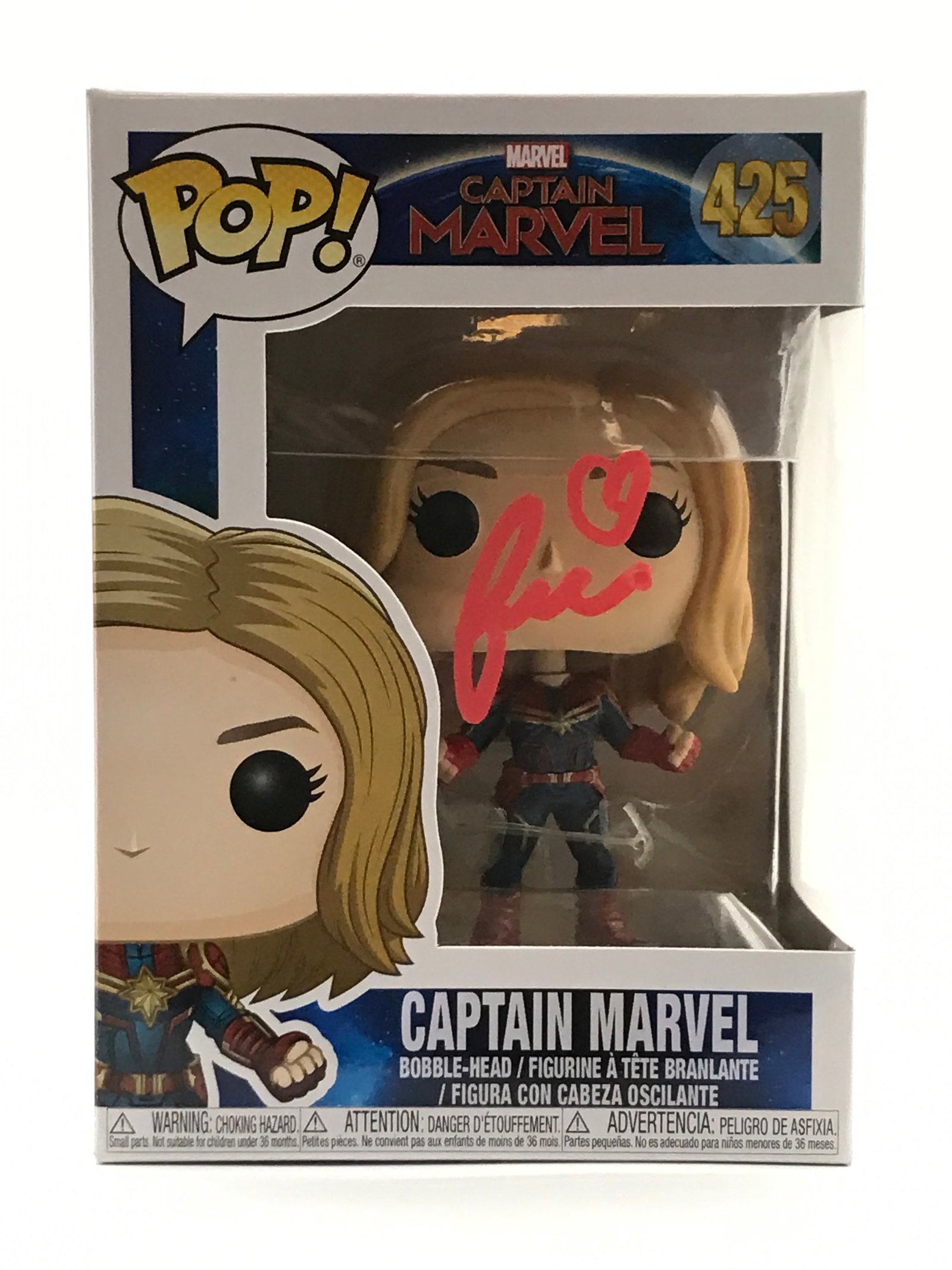 BRIE LARSON SIGNED CAPTAIN MARVEL FUNKO POP - KB COA: Prices are in Canadian dollars