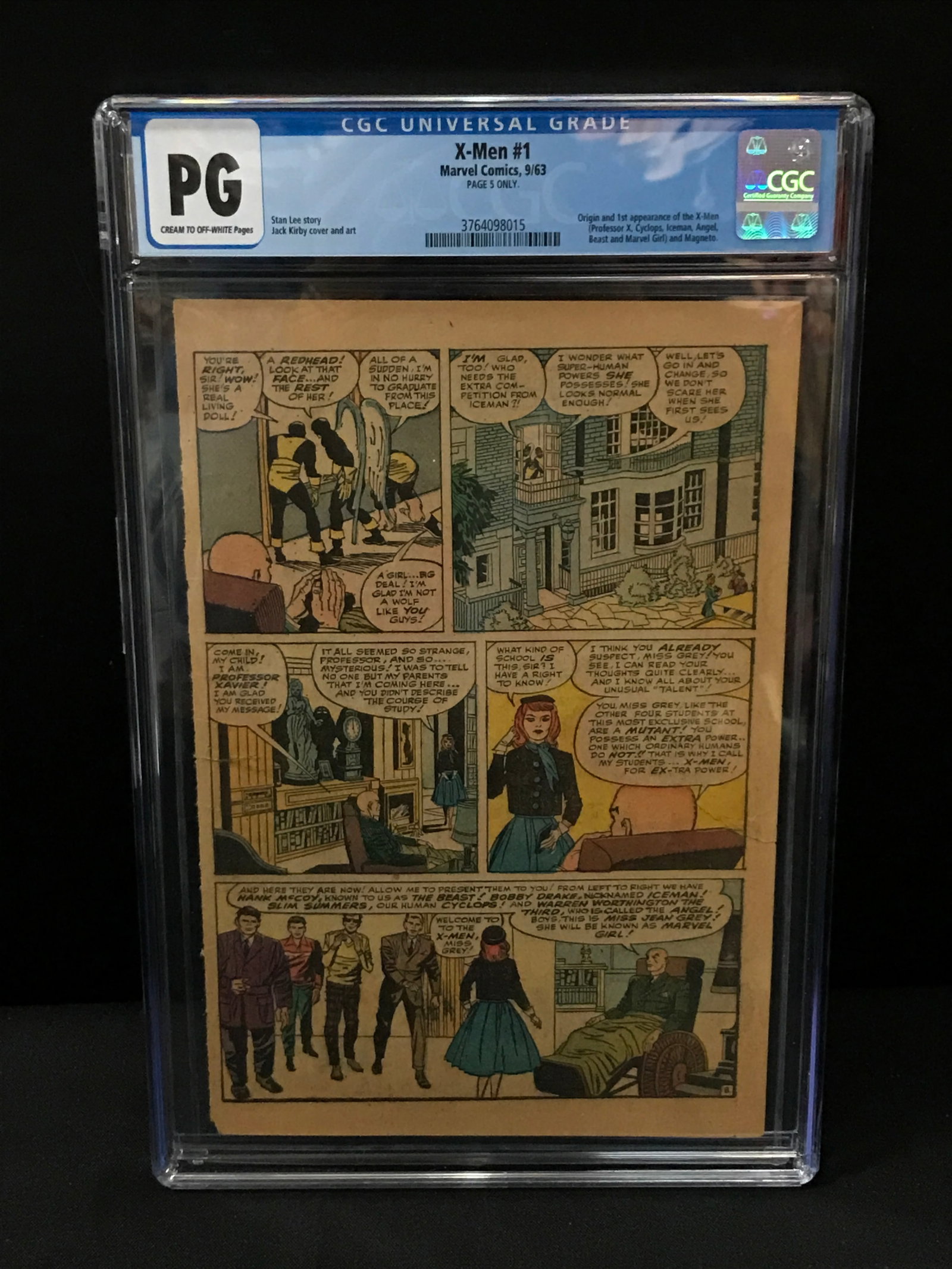 THE X-MEN NO.1 BY MARVEL COMICS - CGC GRADED PAGE (1 of 1)