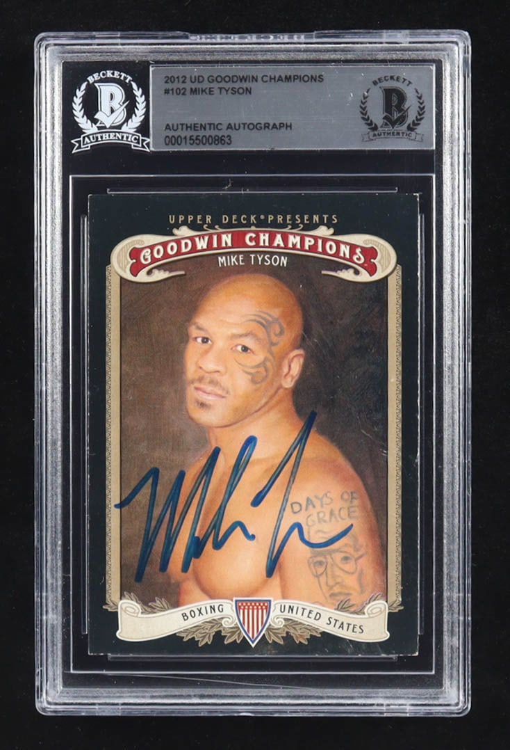 2012 UD GOODWIN CHAMPIONS MIKE TYSON SIGNED TRADING CARD - BECKETT ENCAPSULATED: Prices are in Canadian dollars