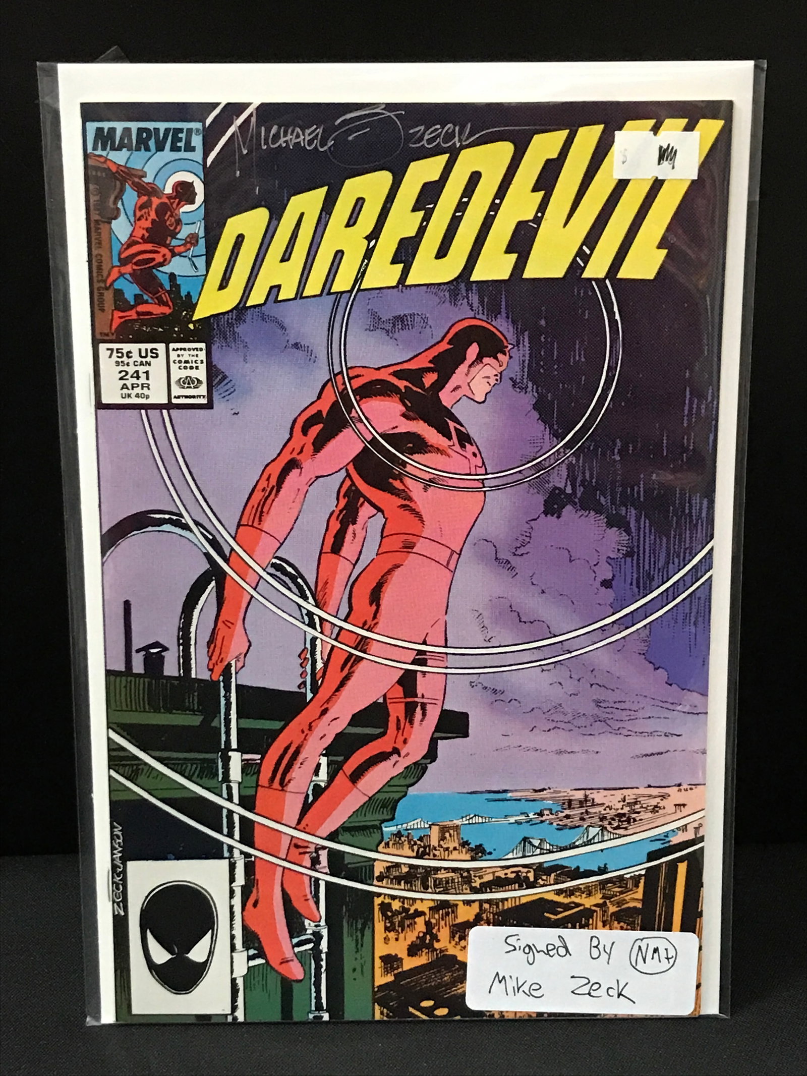 DAREDEVIL #241 SIGNED BY MIKE ZECK - MARVEL COMICS: Prices are in Canadian dollars