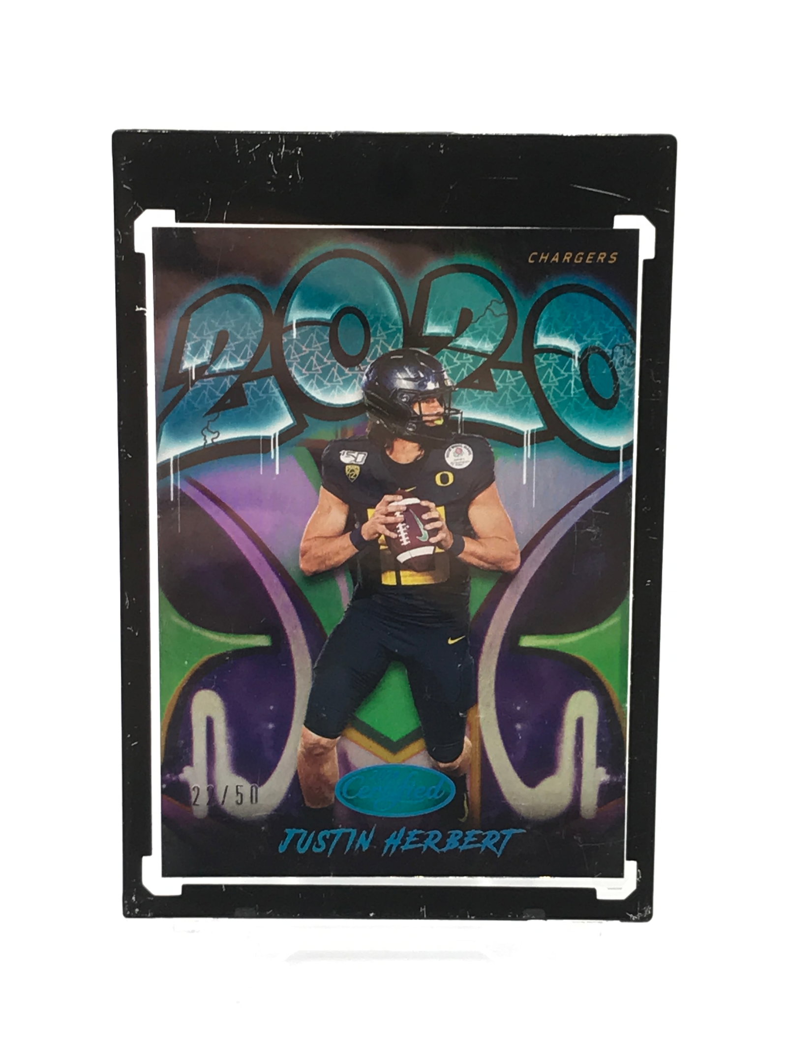 2020 PANINI CERTIFIED FOOTBALL JUSTIN HERBERT ROOKIE CARD 22/50: Prices are in Canadian dollars