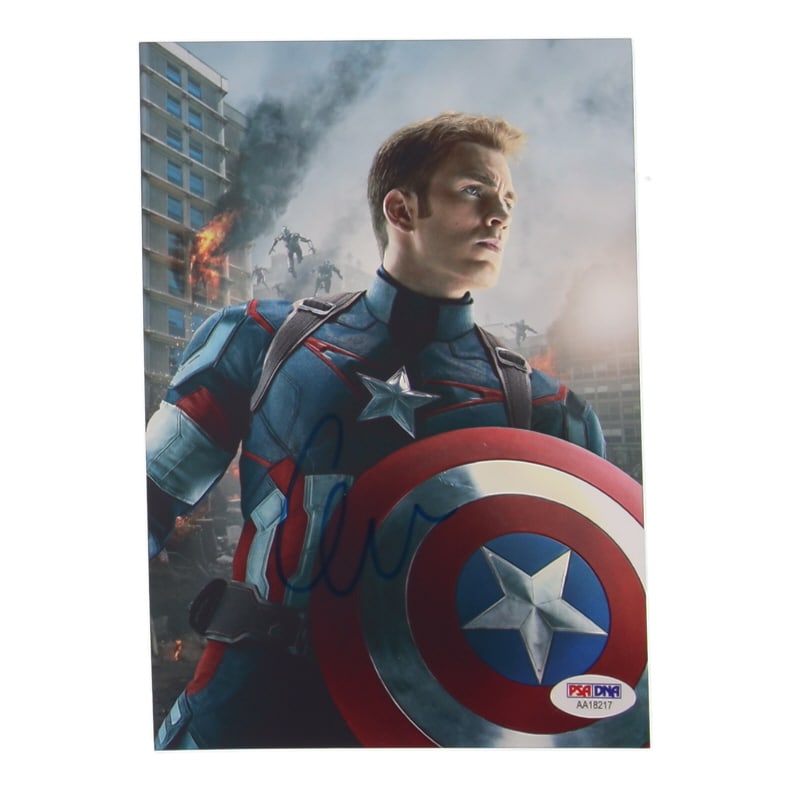 CHRIS EVANS SIGNED CAPTAIN AMERICA 8X10 - PSA COA: Prices are in Canadian dollars