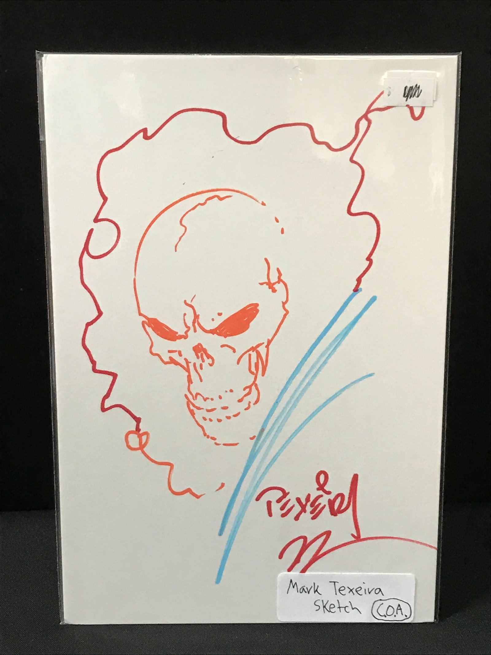 GHOSTRIDER SKETCH BY MARK TEXEIRA WITH COA: Prices are in Canadian dollars