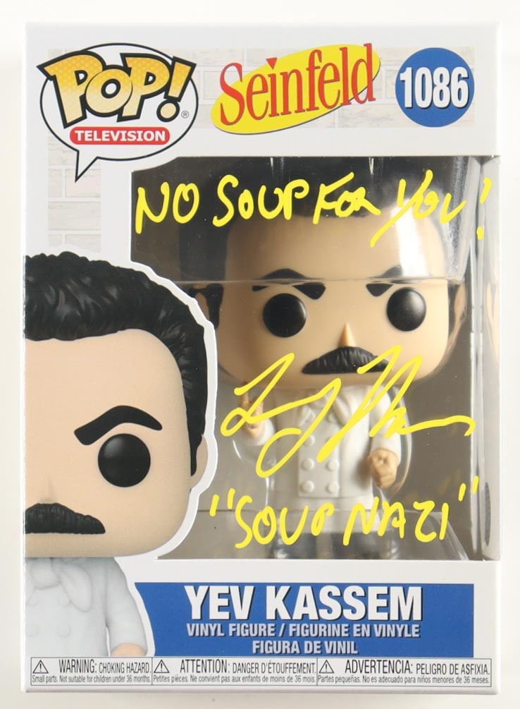 LARRY THOMAS SIGNED YEV KASSEM SIGNED SOUP NAZI SEINFELD FUNKO POP - SCHWARTZ COA: Prices are in Canadian dollars
