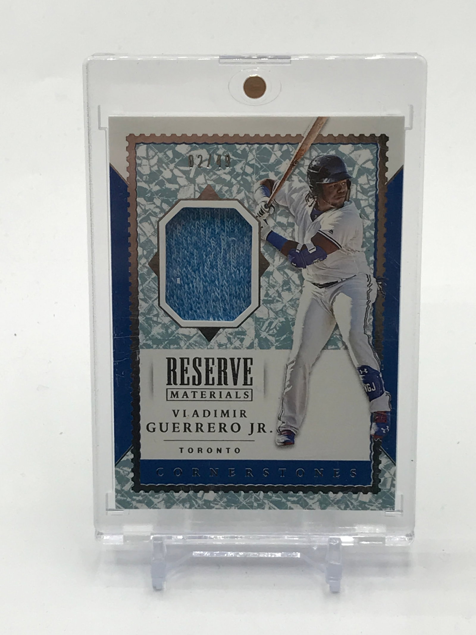 2019 PANINI CHRONICLES BASEBALL VLADIMIR GUERRERO JR PATCH TRADING CARD 02/49: Prices are in Canadian dollars