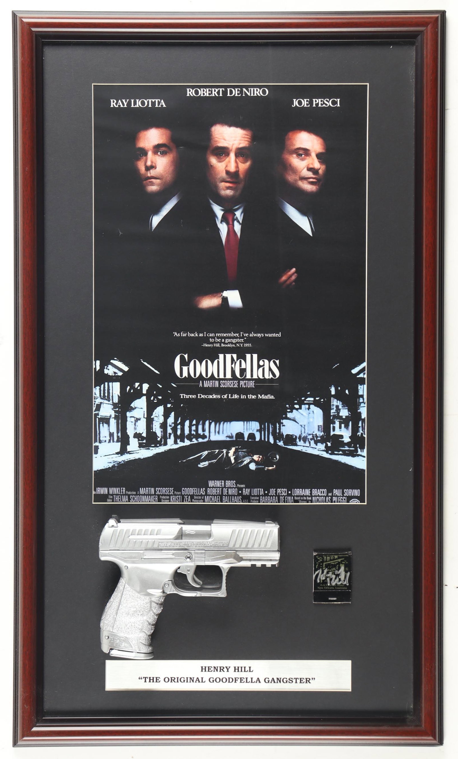 HENRY HILL SIGNED AND FRAMED GOODFELLAS PRESENTATION PIECE JSA COA: Prices are in Canadian dollars