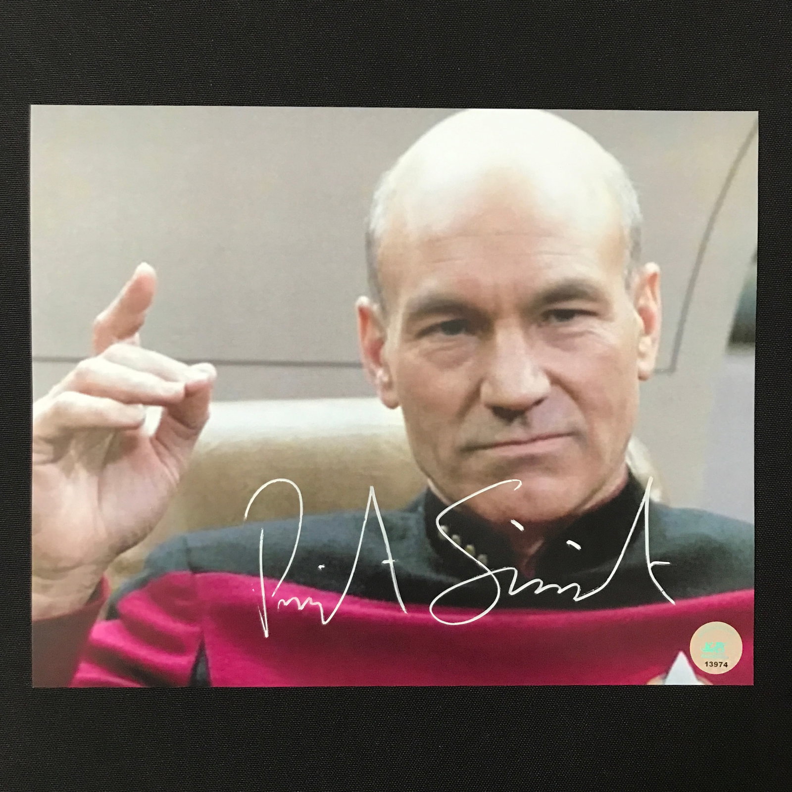PATRICK STEWART SIGNED JEAN LUC PICARD STAR TREK 8X10 - KB COA: Prices are in Canadian dollars