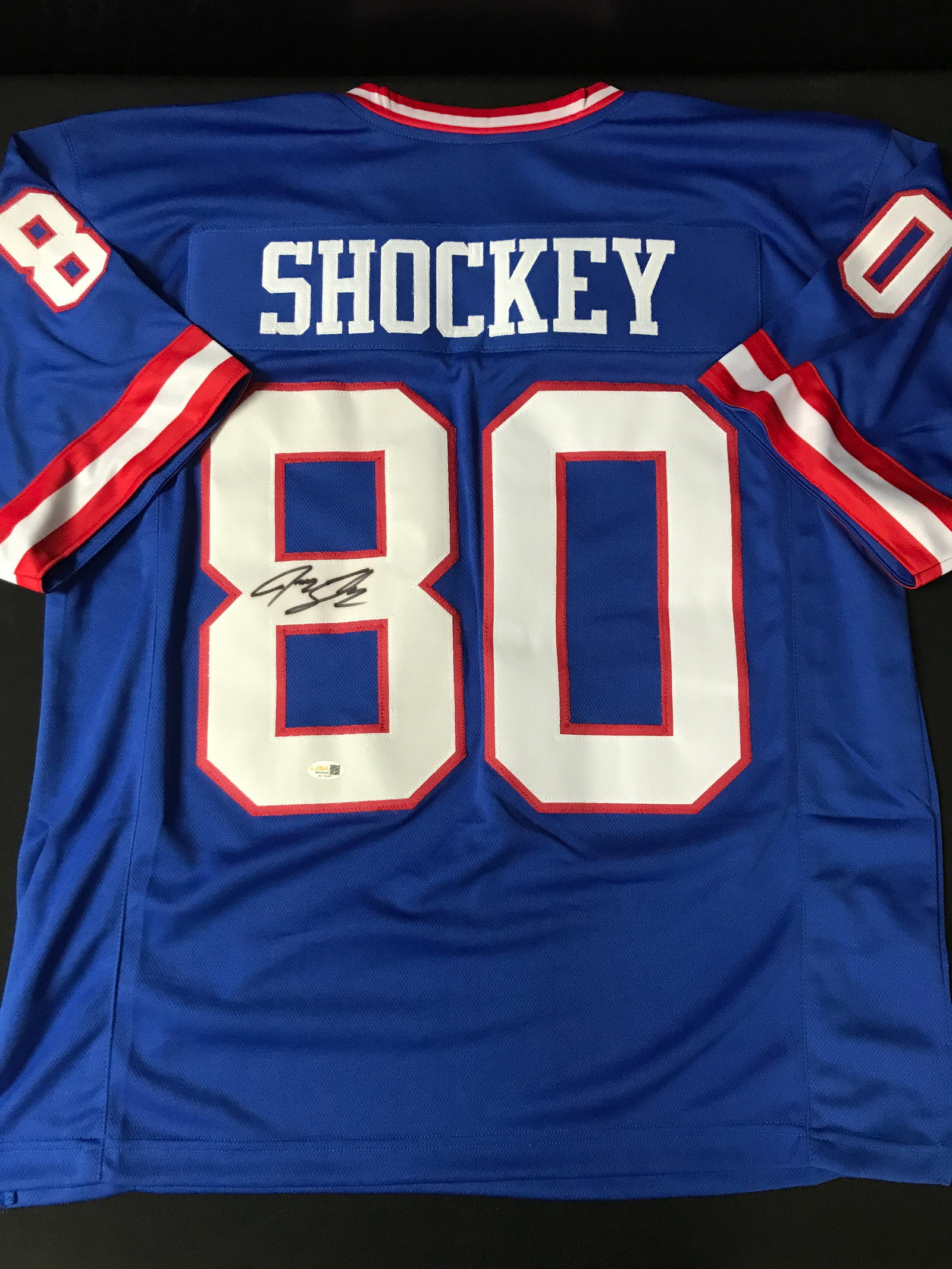 JEREMY SHOCKEY SIGNED NY GIANTS JERSEY - JSA COA: Prices are in Canadian dollars