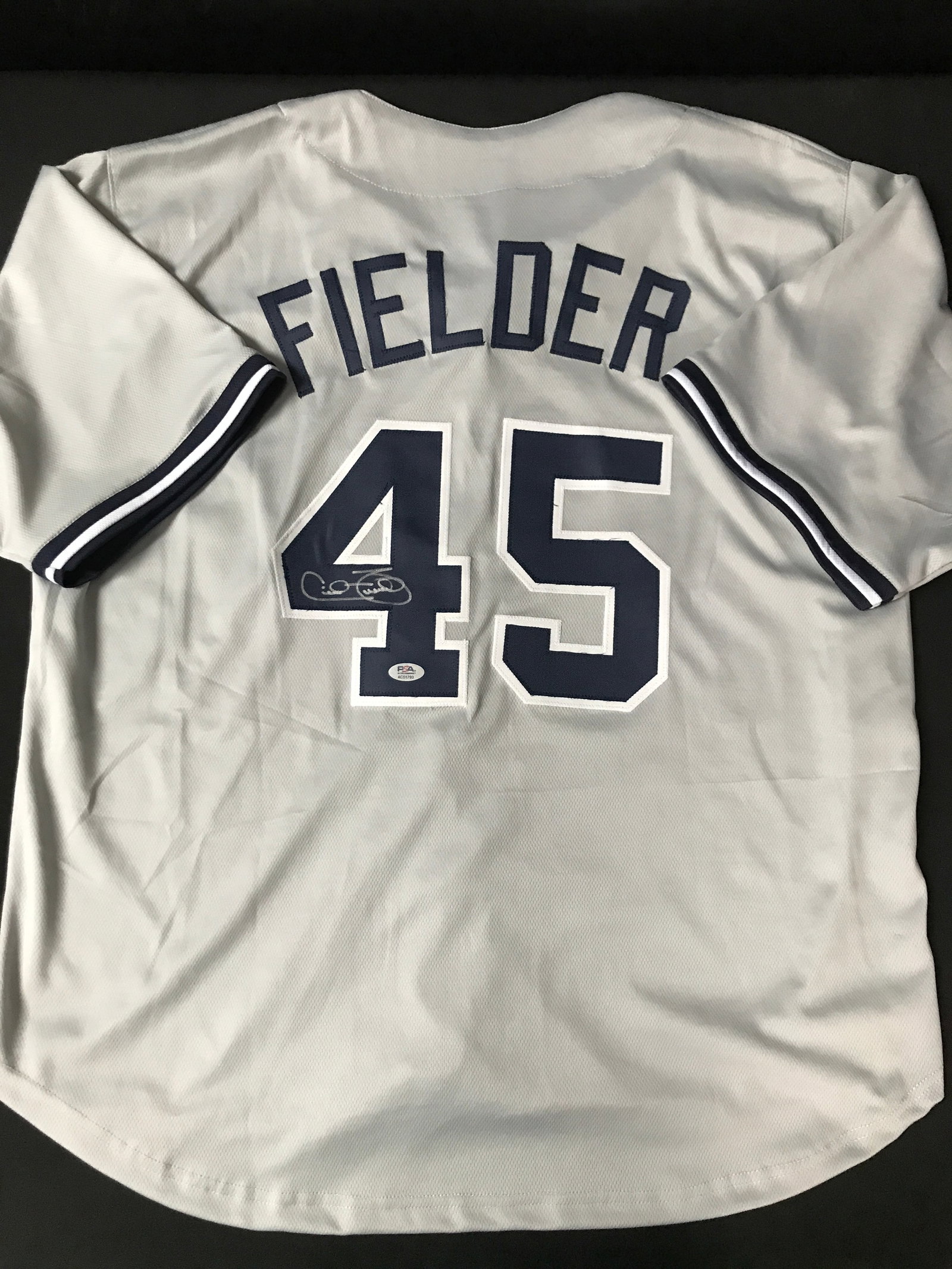 CECIL FIELDER SIGNED NEW YORK JERSEY - PSA COA: Prices are in Canadian dollars