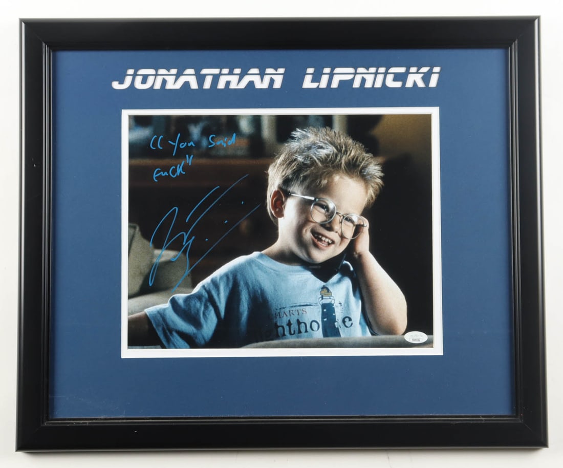 JOHNNY LIPNICKIE SIGNED FRAMED AND INSCRIBED JERRY MGWIRE 16 X 20 JSA COA: Prices are in Canadian dollars