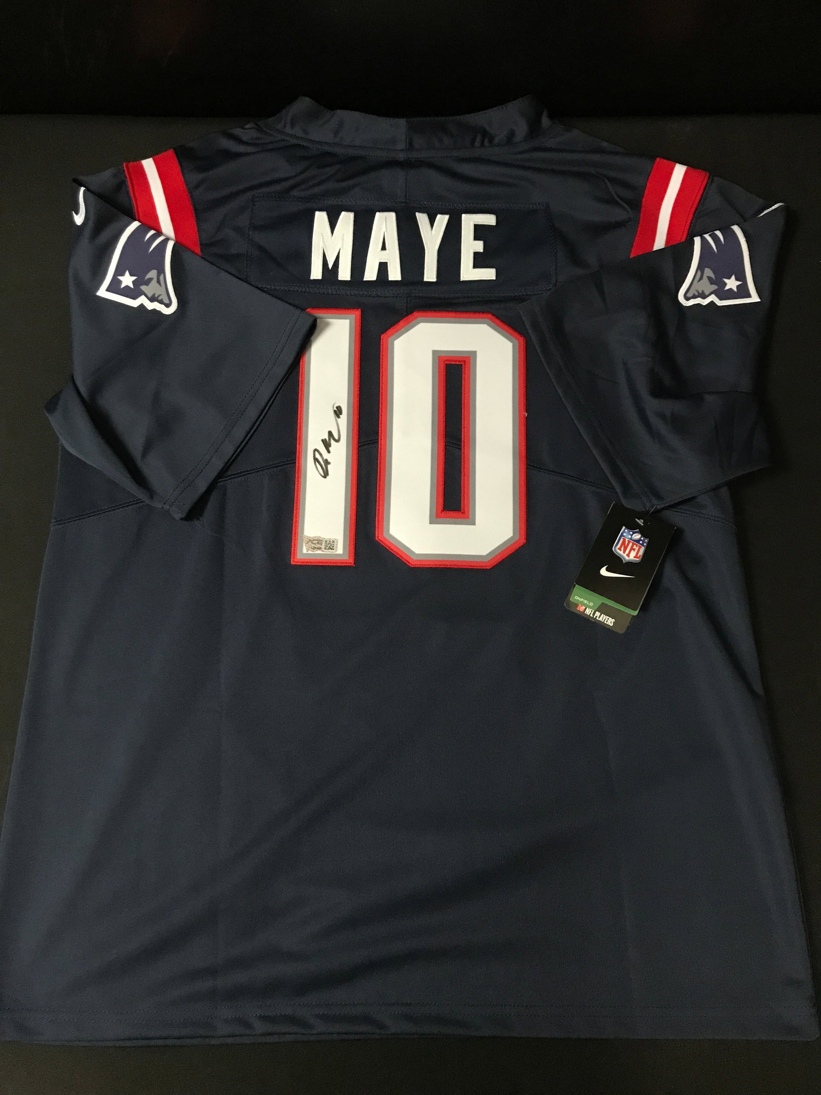 DRAKE MAYE SIGNED NEW ENGLAND PATRIOTS CUSTOM JERSEY - ACE COA: Prices are in Canadian dollars