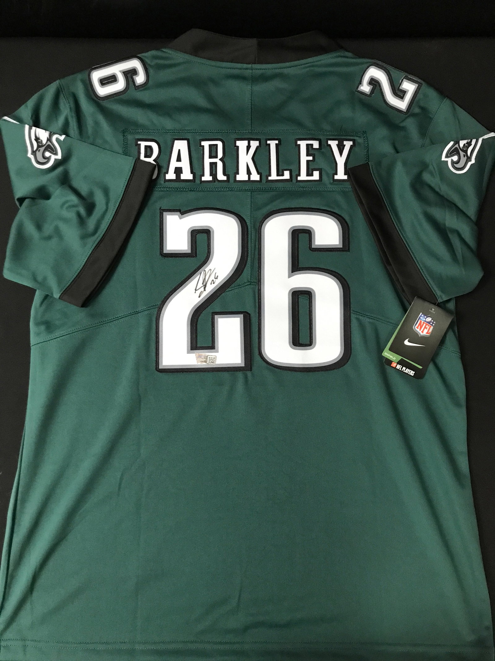 SAQUON BARKLEY SIGNED PHILADELPHIA EAGLES CUSTOM JERSEY - ACE COA: Prices are in Canadian dollars