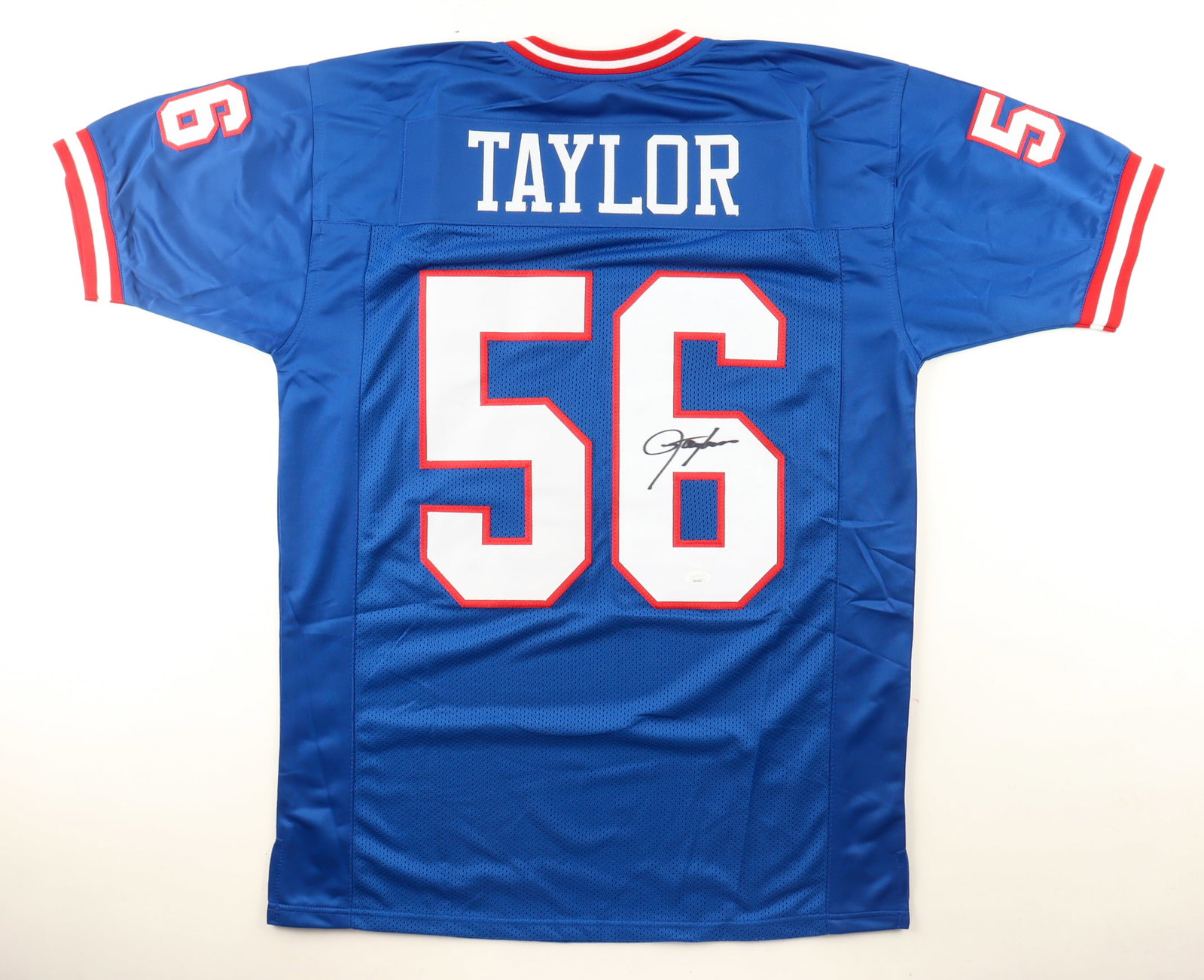 LAWRENCE TAYLOR SIGNED NY GIANTS FOOTBALL JERSEY (BECKETT COA): Prices are in Canadian dollars