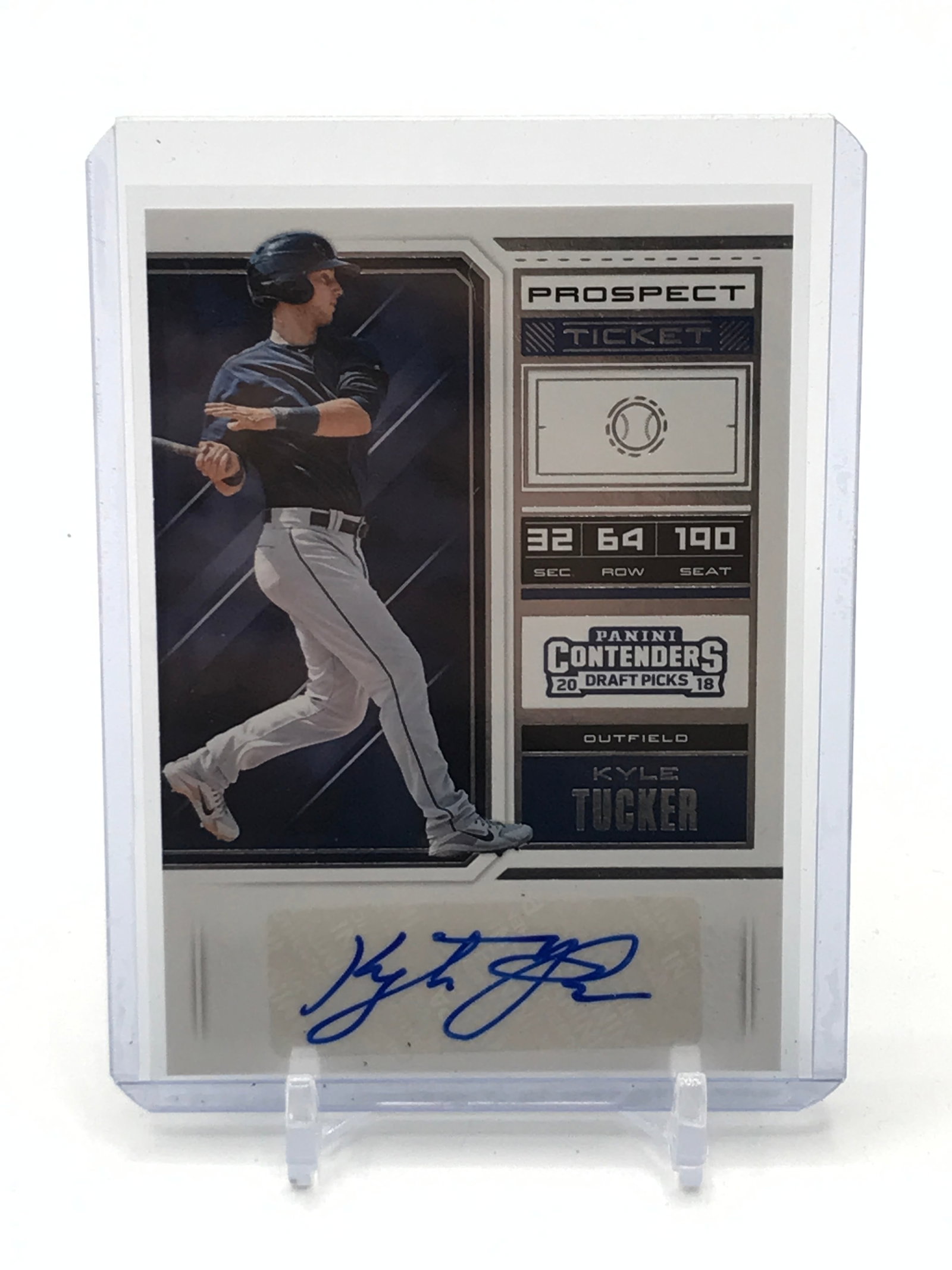 2018 PANINI CONTENDERS DRAFT PICKS BASEBALL KYLE TUCKER SIGNED PROSPECT TICKET TRADING CARD (1 of 2)
