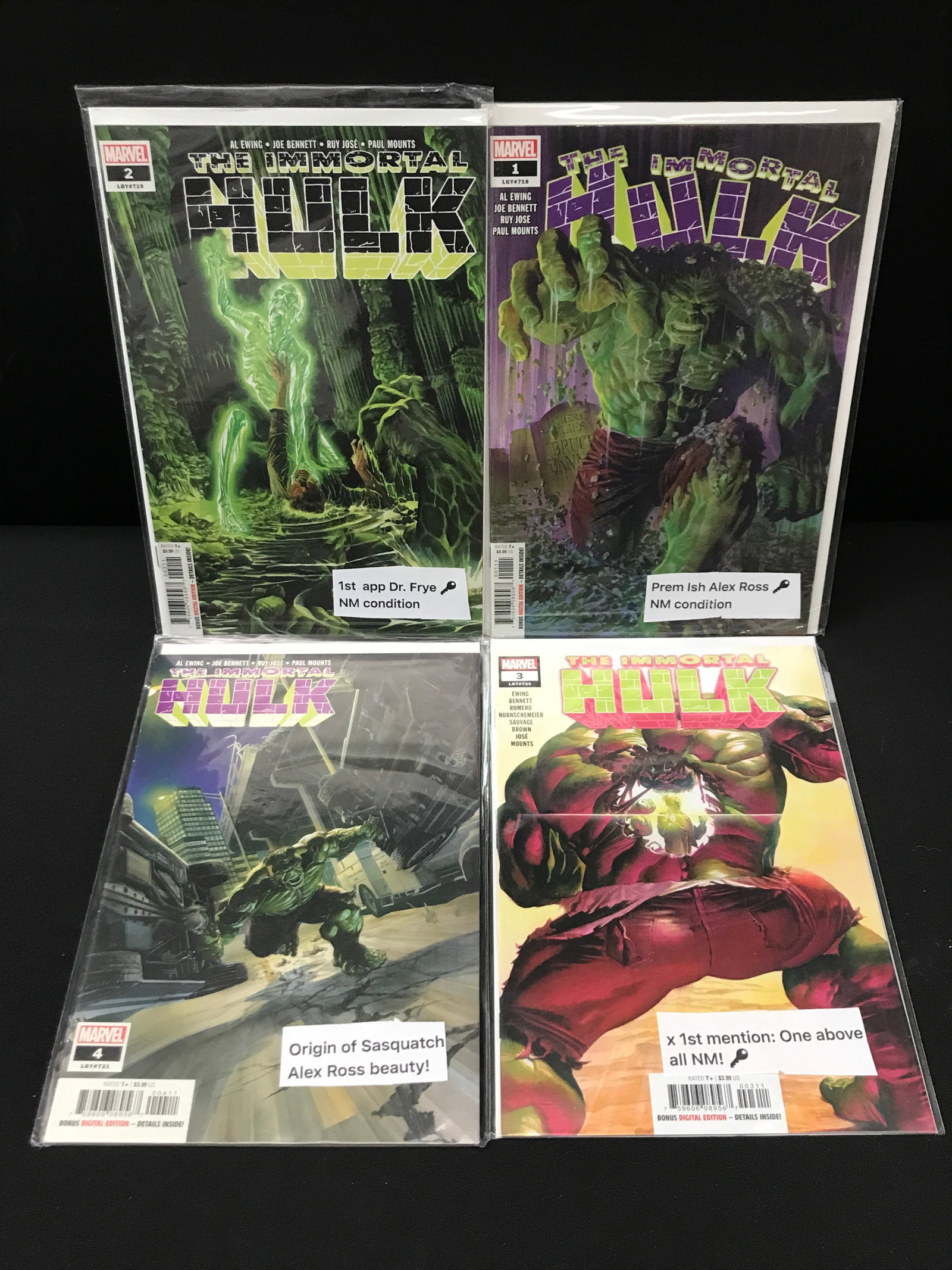 LOT OF 4 THE IMMORTAL HULK COMICS #1-4 - MARVEL COMICS (1 of 1)
