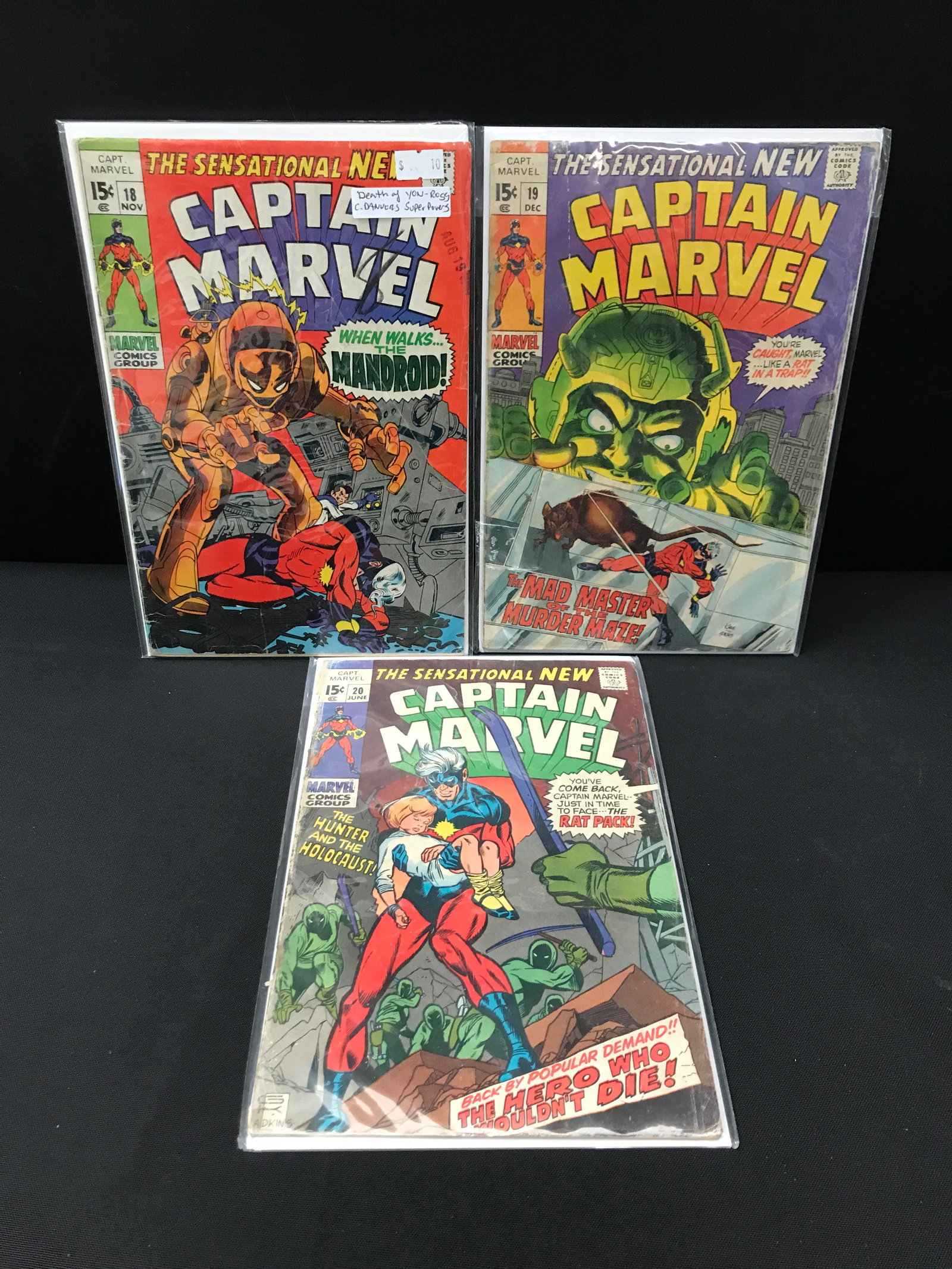 LOT OF 3 CAPTAIN MARVEL COMICS #18-20 - MARVEL COMICS (1 of 1)