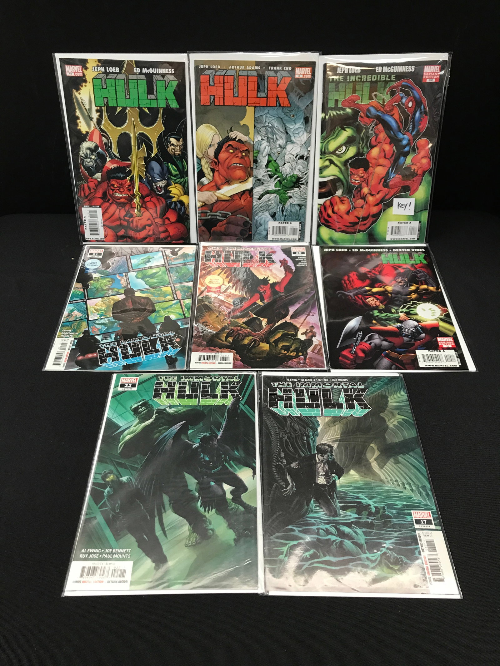 LOT OF 8 COMICS FEATURING HULK - MARVEL COMICS (1 of 1)