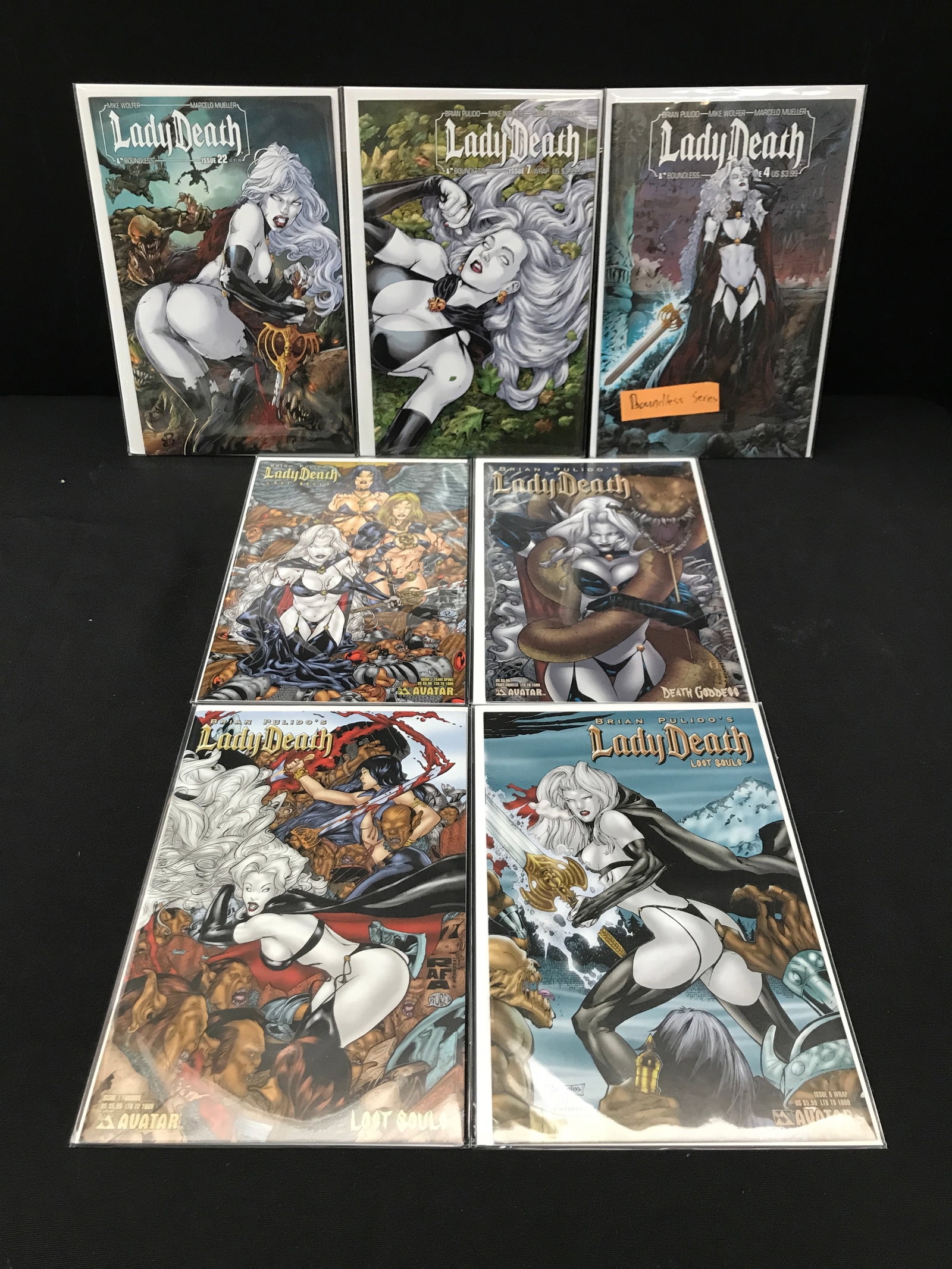 LOT OF 7 LADY DEATH COMICS (1 of 1)