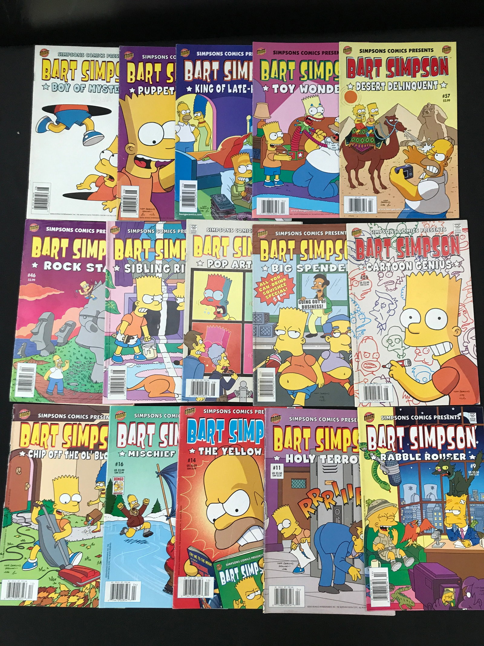 LOT OF 15 SIMPSONS COMICS - BONGO COMICS: Prices are in Canadian dollars